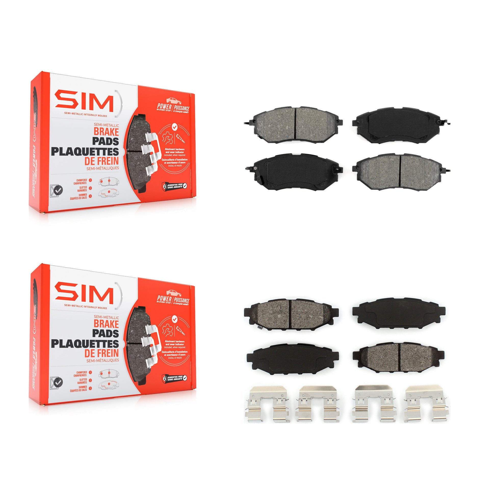 SIM KSM-100043 Disc Brake Pad for 2015-2021 Subaru WRX - Front and Rear