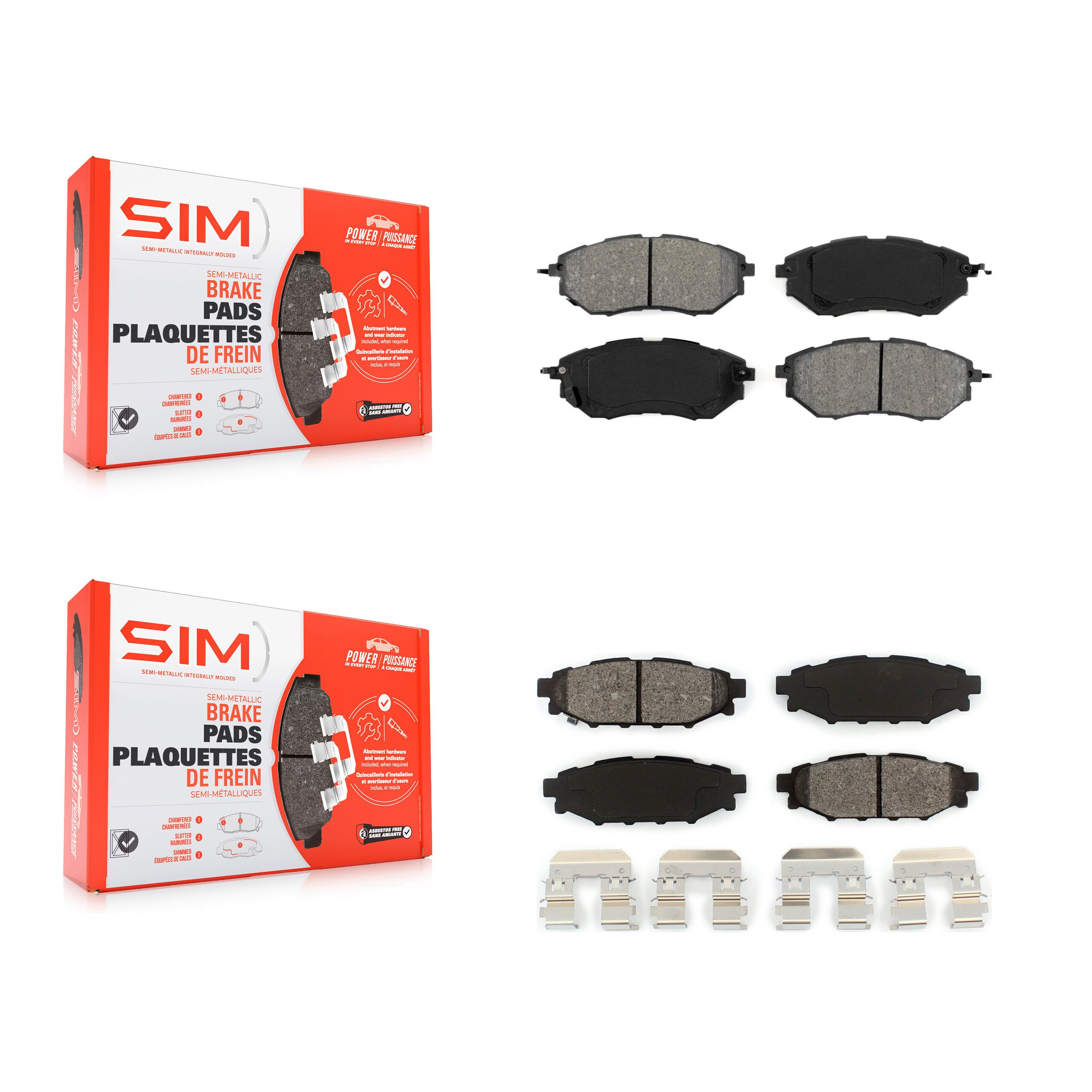 SIM KSM-100043 Disc Brake Pad for 2015-2021 Subaru WRX - Front and Rear