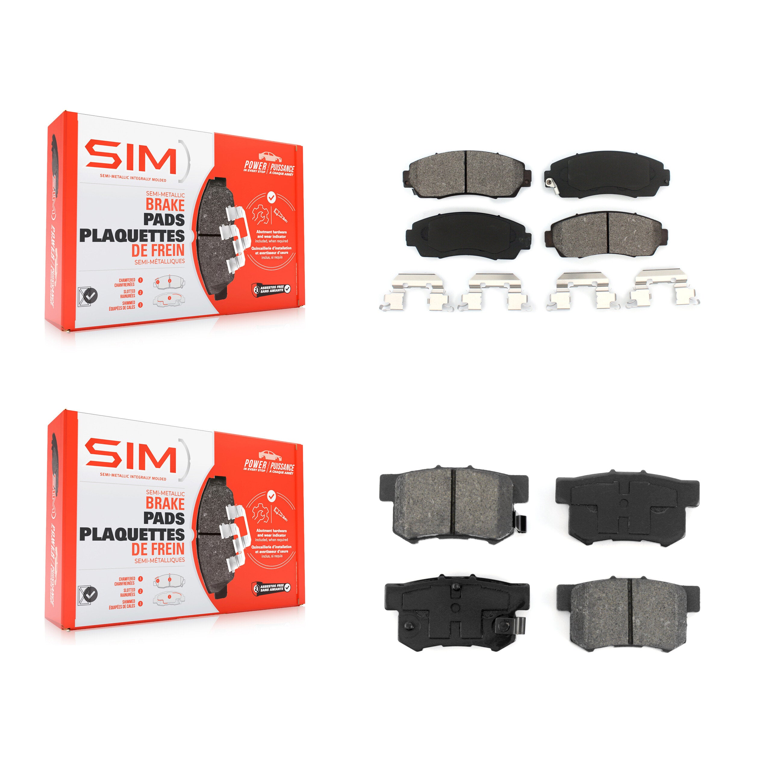 SIM KSM-100051 Disc Brake Pad for 2007-2012 Acura RDX - Front and Rear