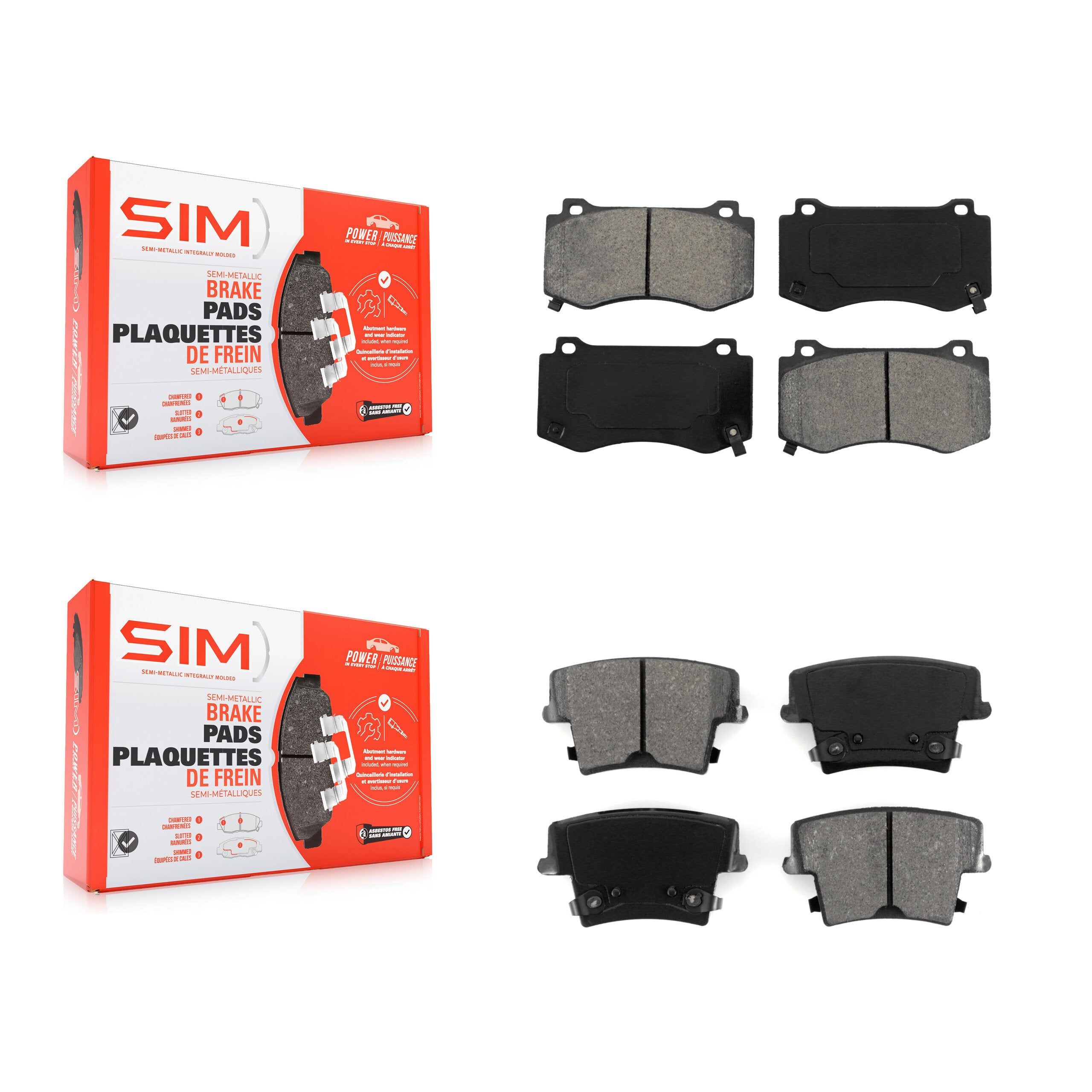 SIM KSM-100064 Disc Brake Pad for 2015 Dodge Charger - Front and Rear