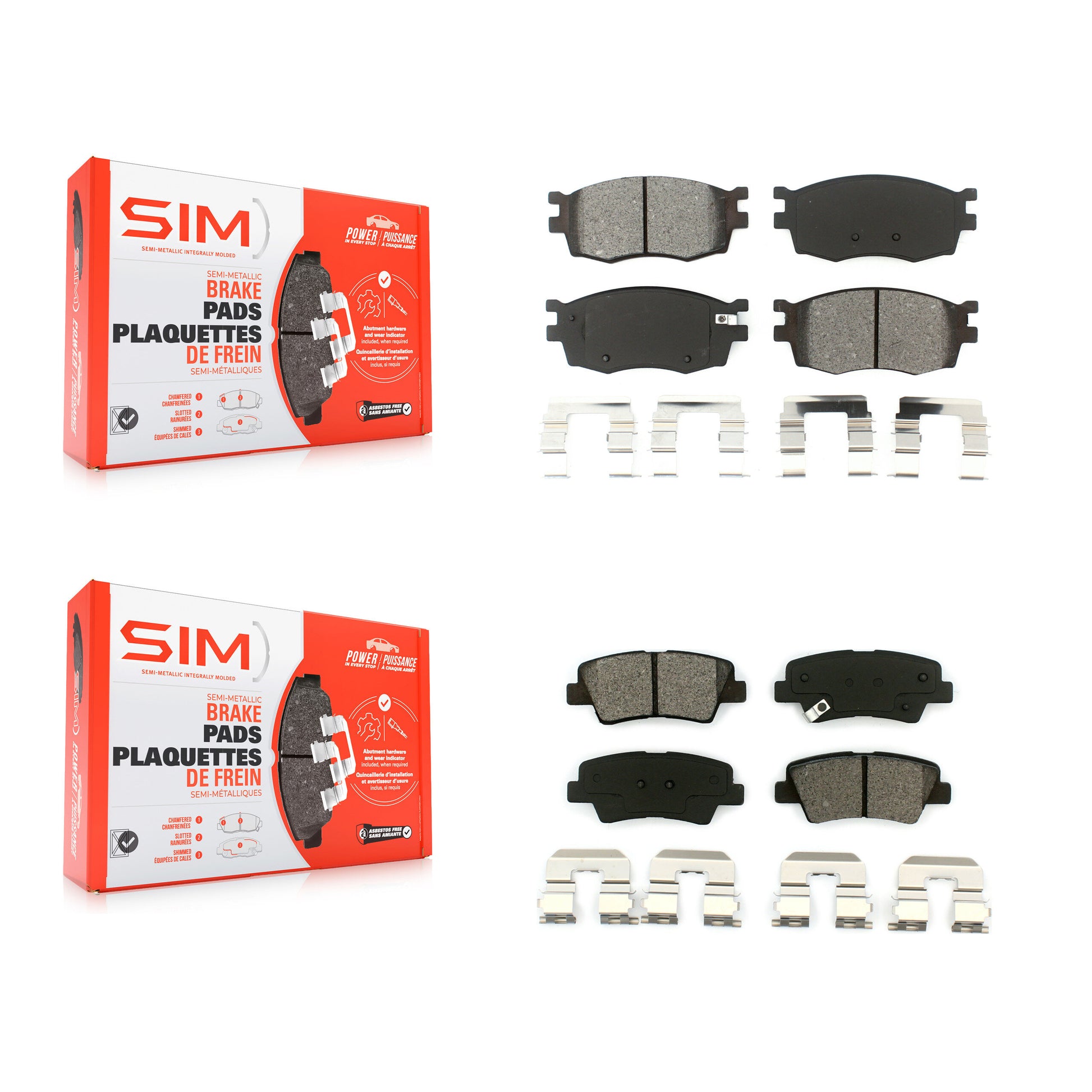 SIM KSM-100066 Disc Brake Pad for 2011 Hyundai Accent - Front and Rear