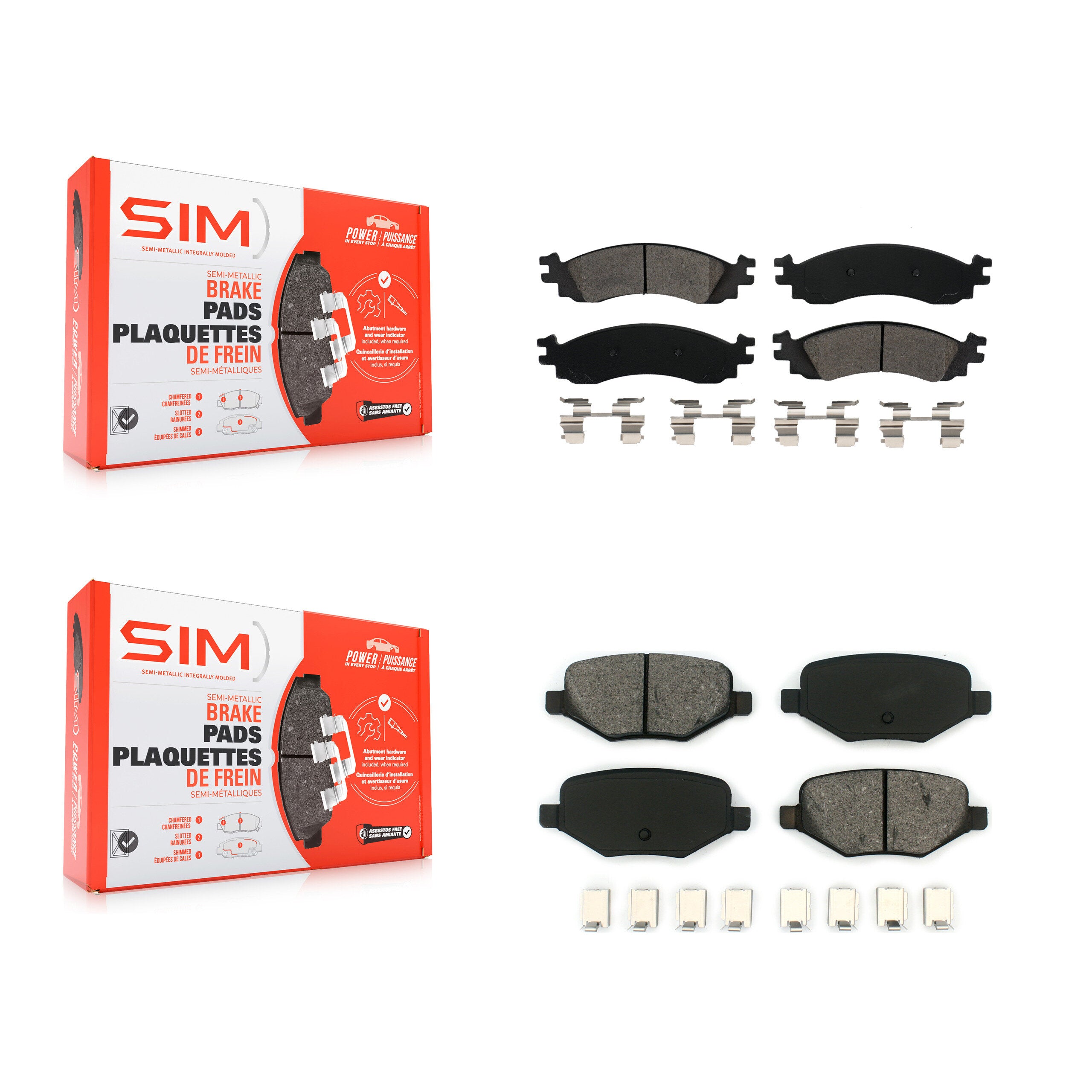 SIM KSM-100067 Disc Brake Pad for 2010-2012 Ford Taurus - Front and Rear