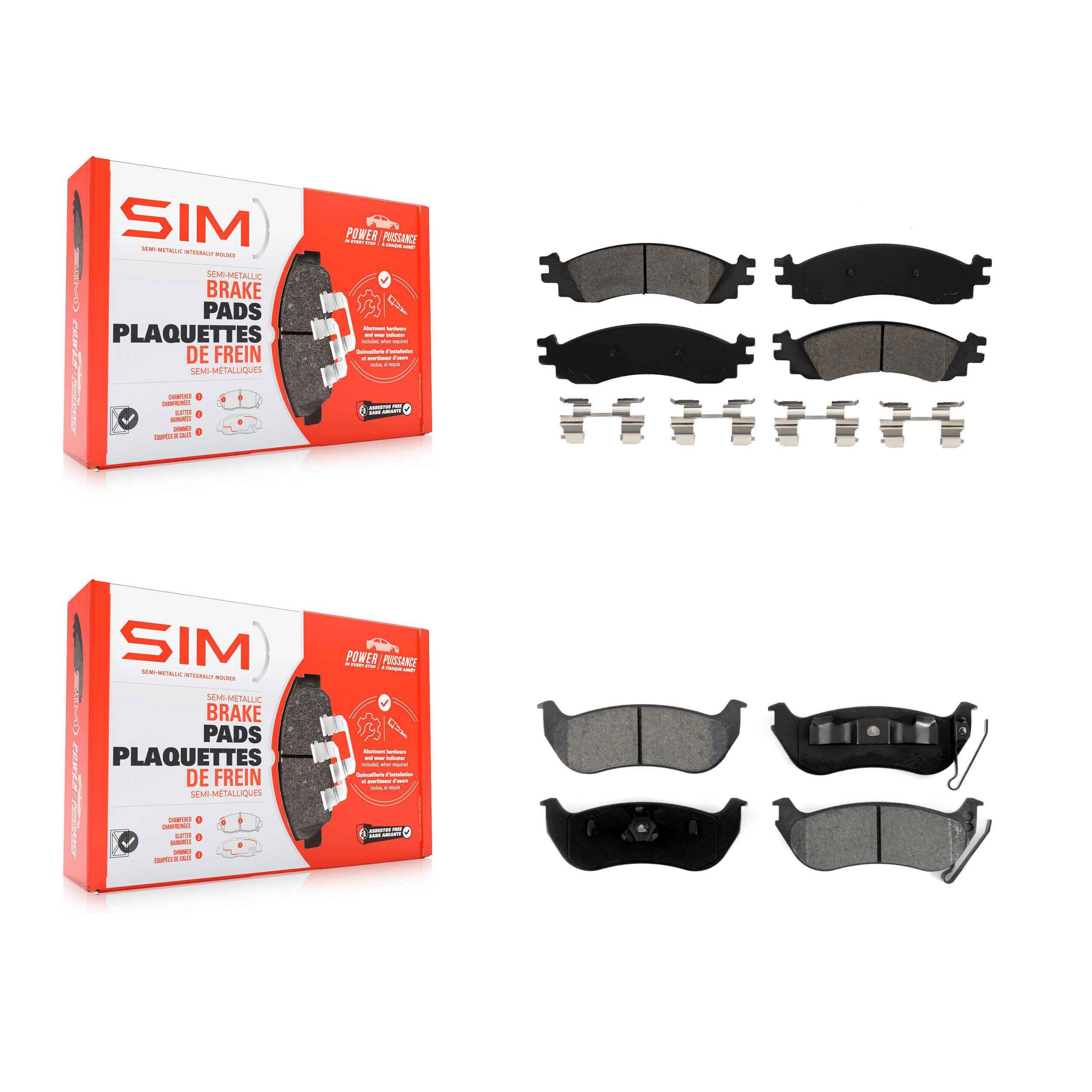SIM KSM-100068 Disc Brake Pad for 2006-2010 Ford Explorer Sport Trac, Ford Explorer, Mercury Mountaineer - Front and Rear