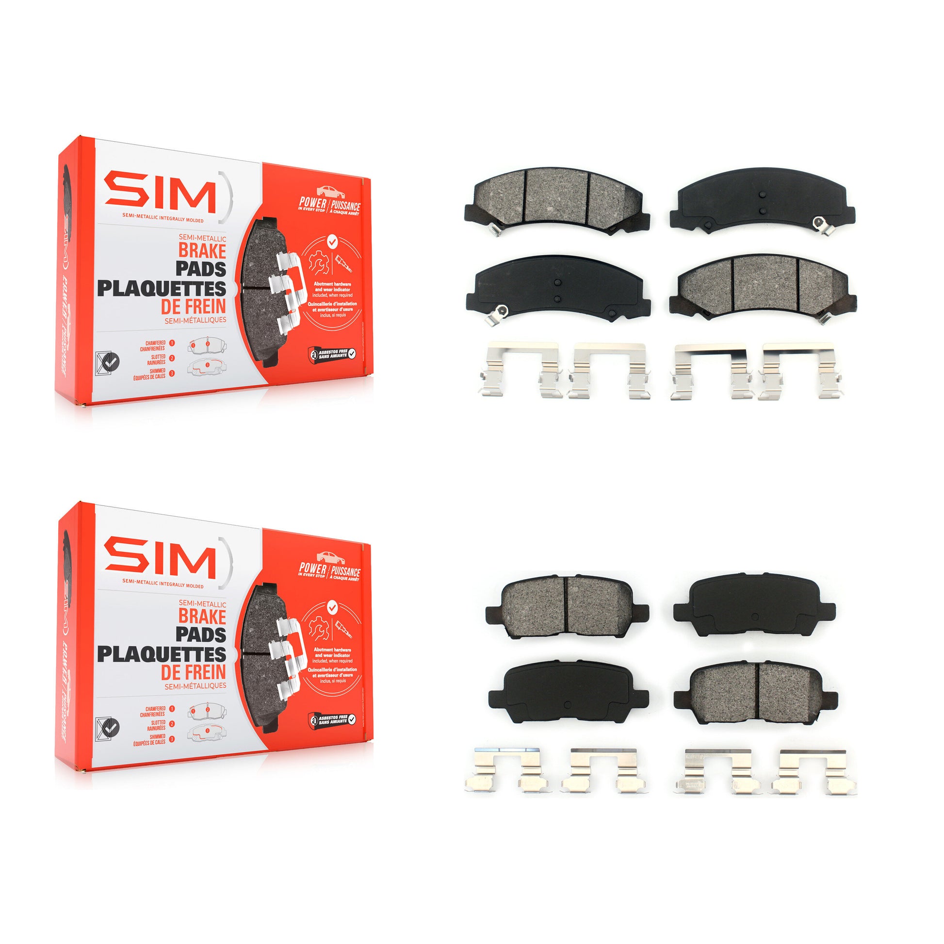 SIM KSM-100070 Disc Brake Pad for 2010-2016 Chevrolet Impala Limited, Chevrolet Impala - Front and Rear