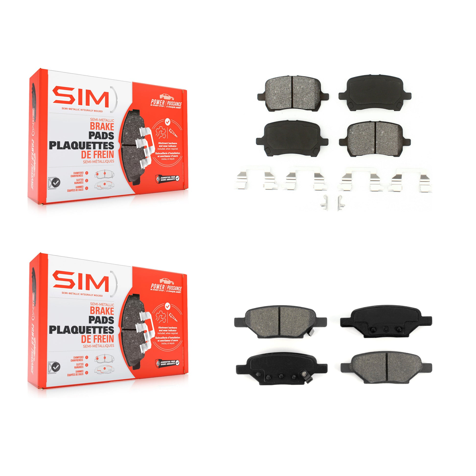 SIM KSM-100071 Disc Brake Pad for 2004-2012 Chevrolet HHR, Pontiac G5 and More - Front and Rear