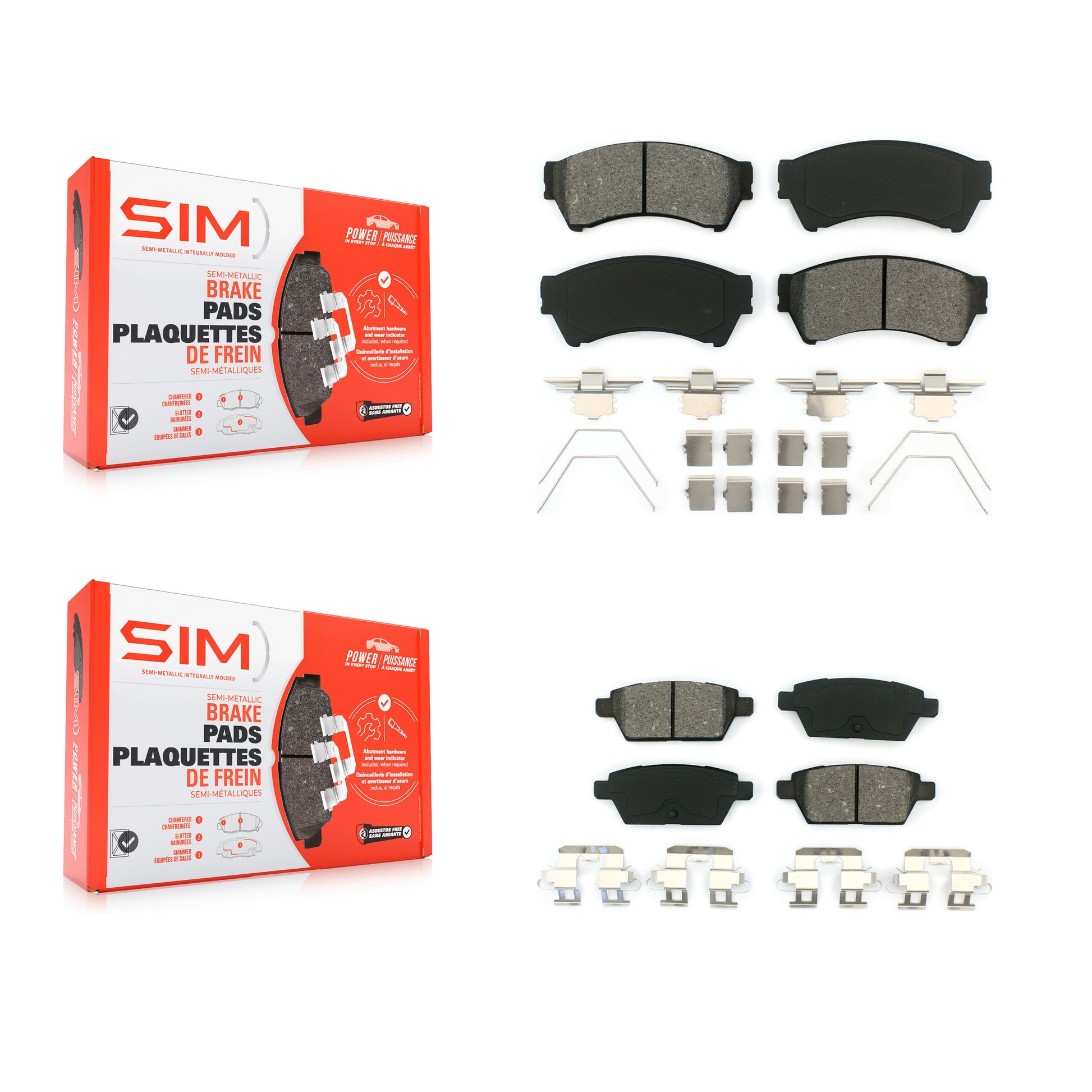 SIM KSM-100072 Disc Brake Pad for 2006-2013 Mazda 6, Lincoln MKZ and More - Front and Rear