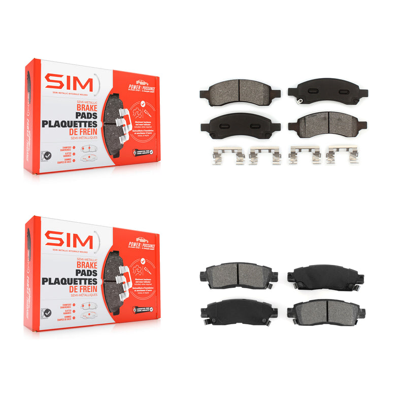 SIM KSM-100073 Disc Brake Pad for 2006-2009 Isuzu Ascender, Buick Rainier and More - Front and Rear