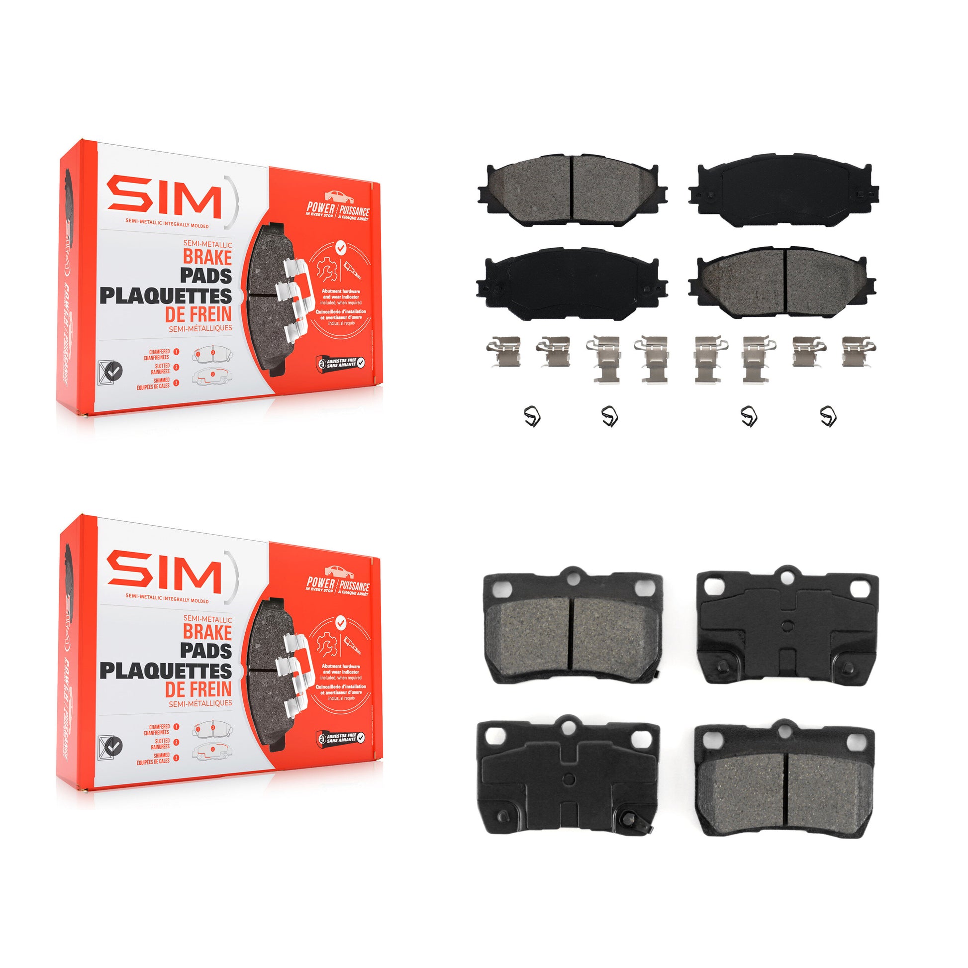 SIM KSM-100075 Disc Brake Pad for 2006-2013 Lexus IS250 - Front and Rear