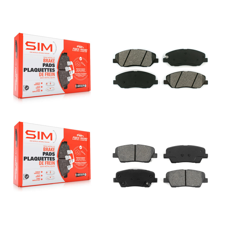 SIM KSM-100080 Disc Brake Pad for 2006-2014 Kia Sedona, Hyundai Genesis and More - Front and Rear