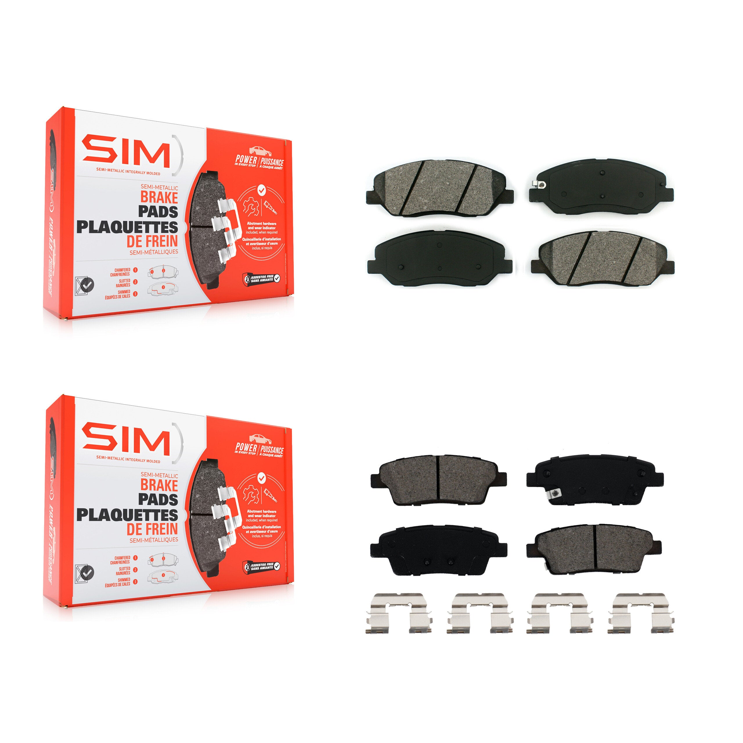 SIM KSM-100082 Disc Brake Pad for 2010-2012 Hyundai Genesis - Front and Rear