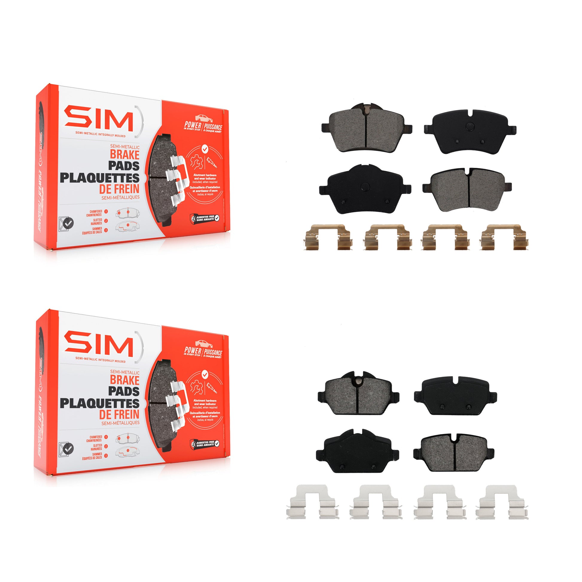 SIM KSM-100087 Disc Brake Pad for 2011-2016 Mini Cooper Paceman, Mini Cooper Countryman - Front and Rear