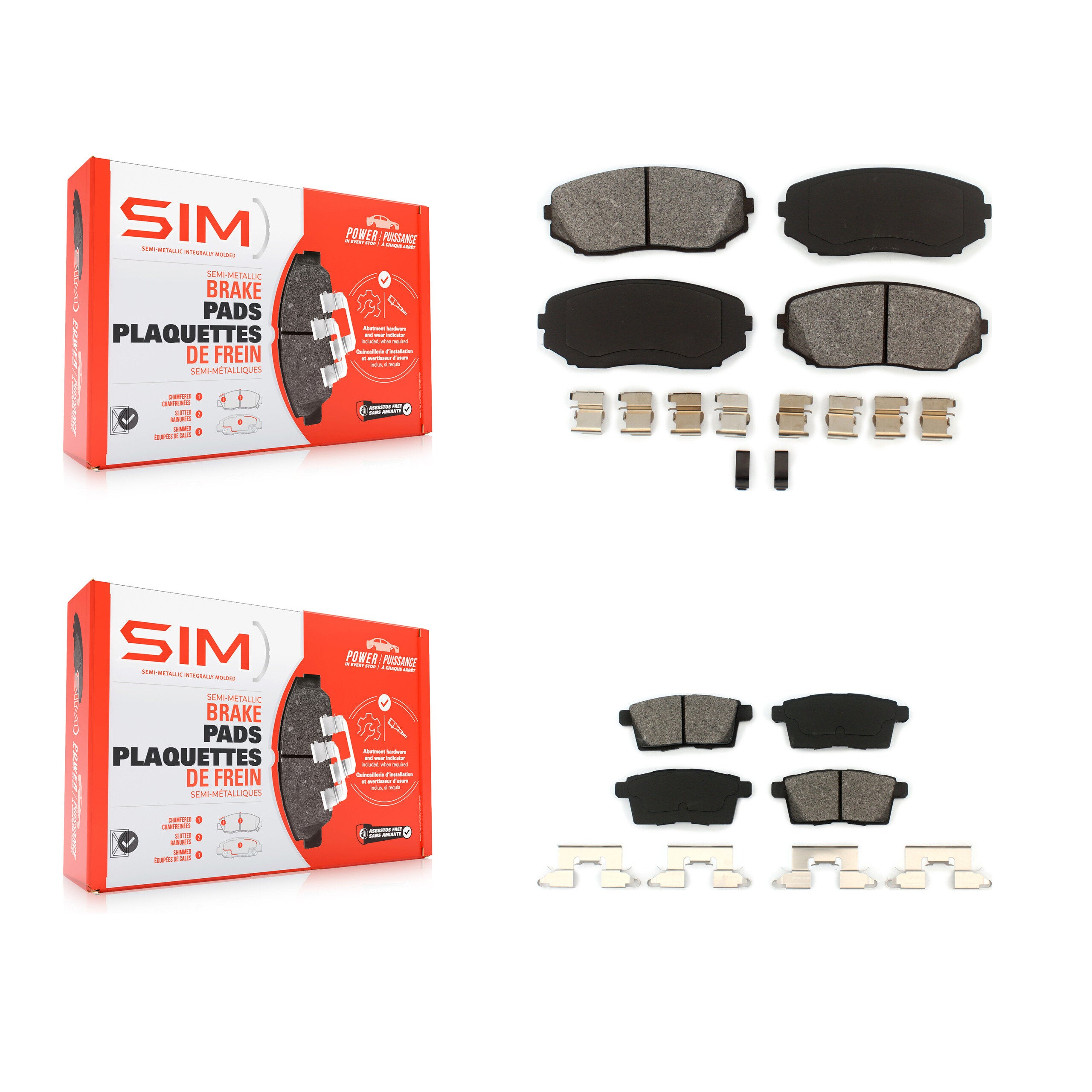 SIM KSM-100095 Disc Brake Pad for 2007-2015 Ford Edge, Lincoln MKX and More - Front and Rear