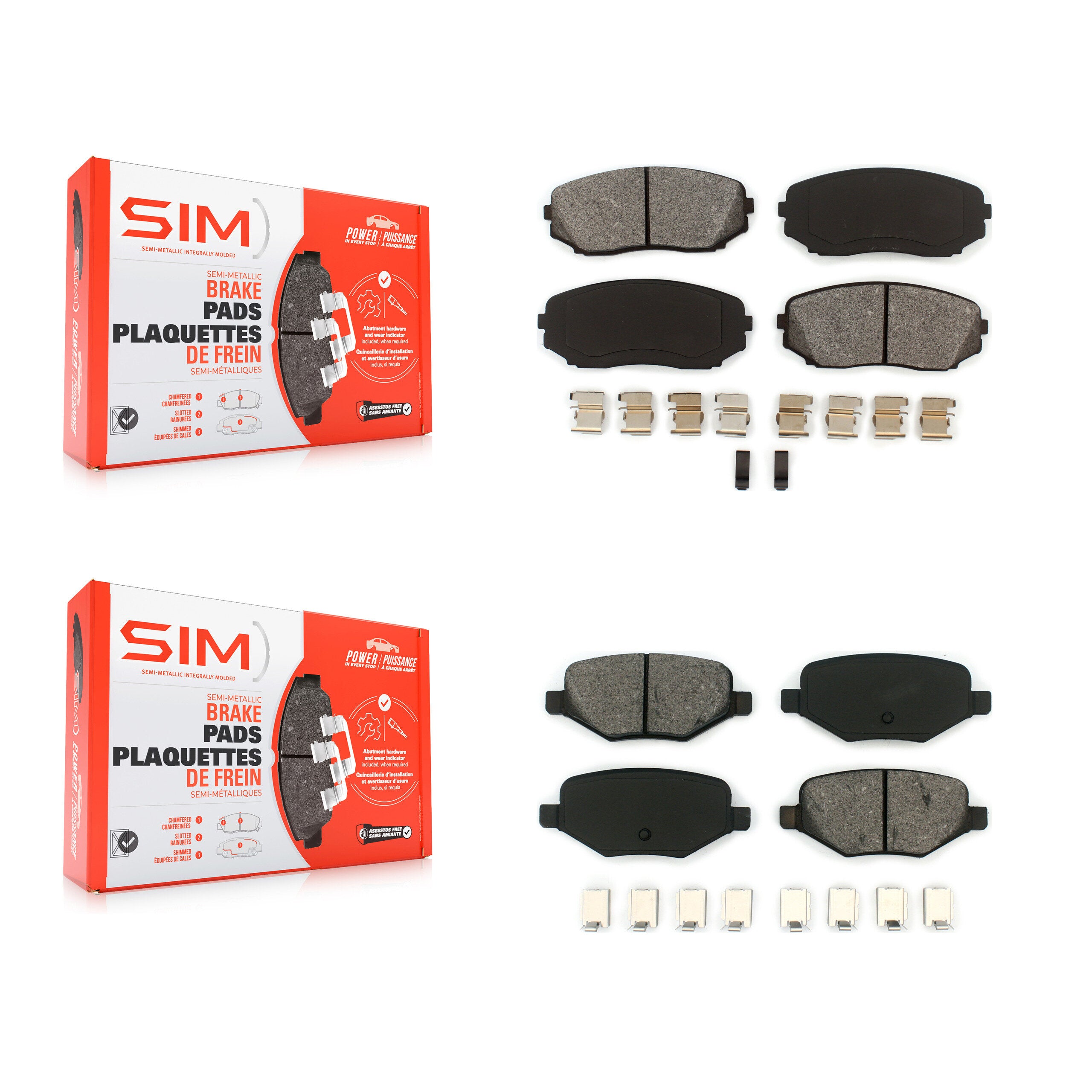 SIM KSM-100096 Disc Brake Pad for 2011-2015 Ford Edge, Lincoln MKX - Front and Rear