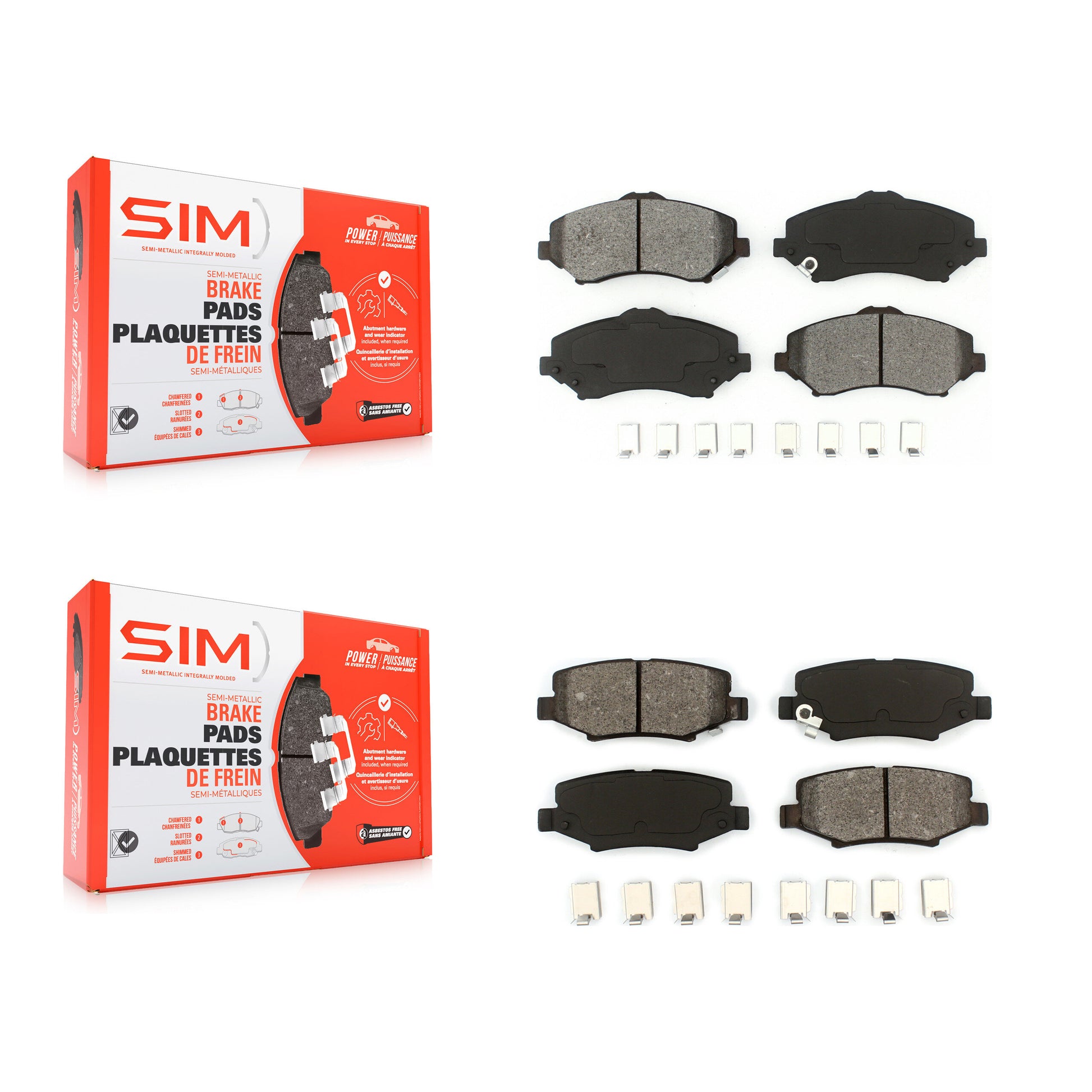 SIM KSM-100098 Disc Brake Pad for 2007-2018 Jeep Wrangler JK, Jeep Liberty and More - Front and Rear