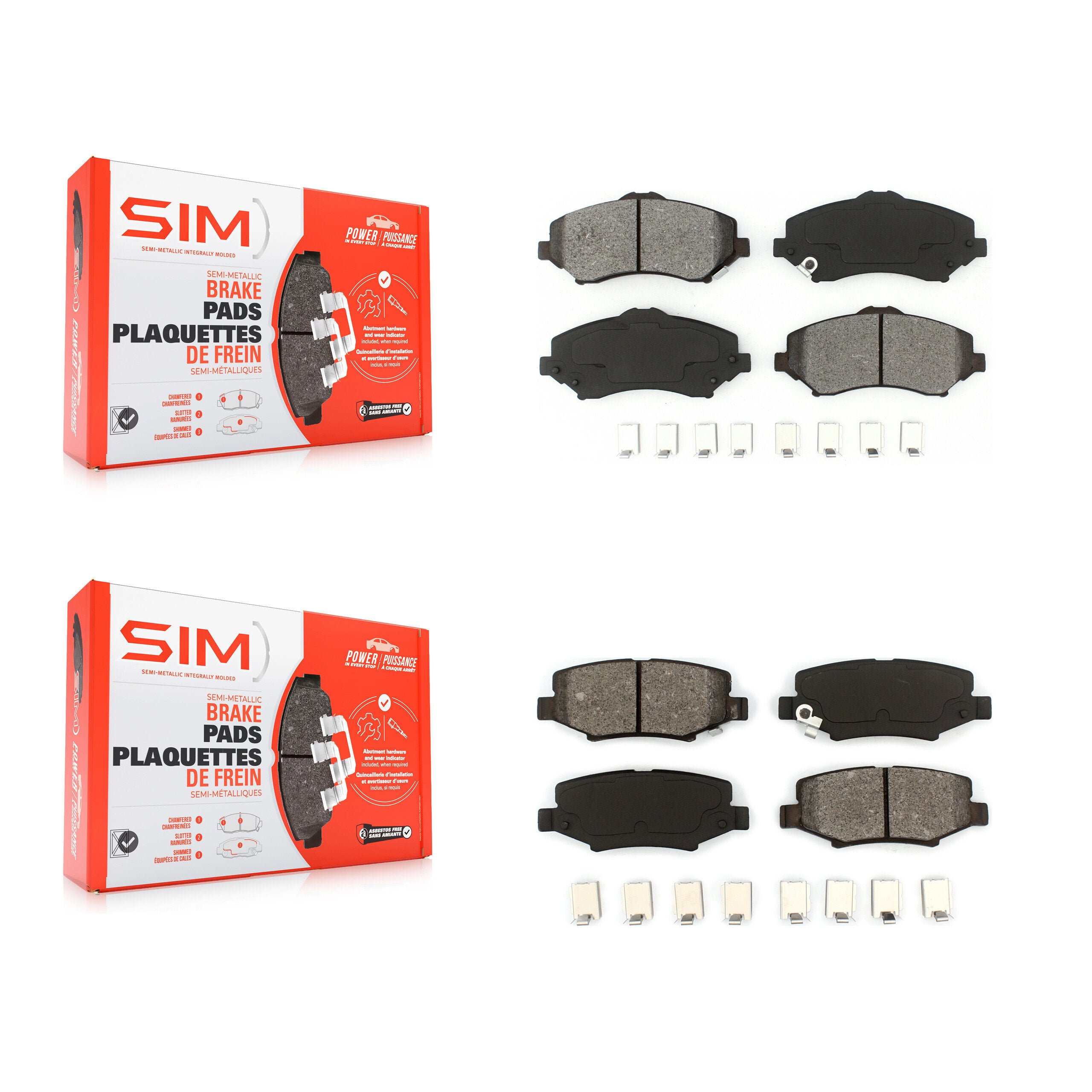 SIM KSM-100098 Disc Brake Pad for 2007-2018 Jeep Wrangler JK, Jeep Liberty and More - Front and Rear