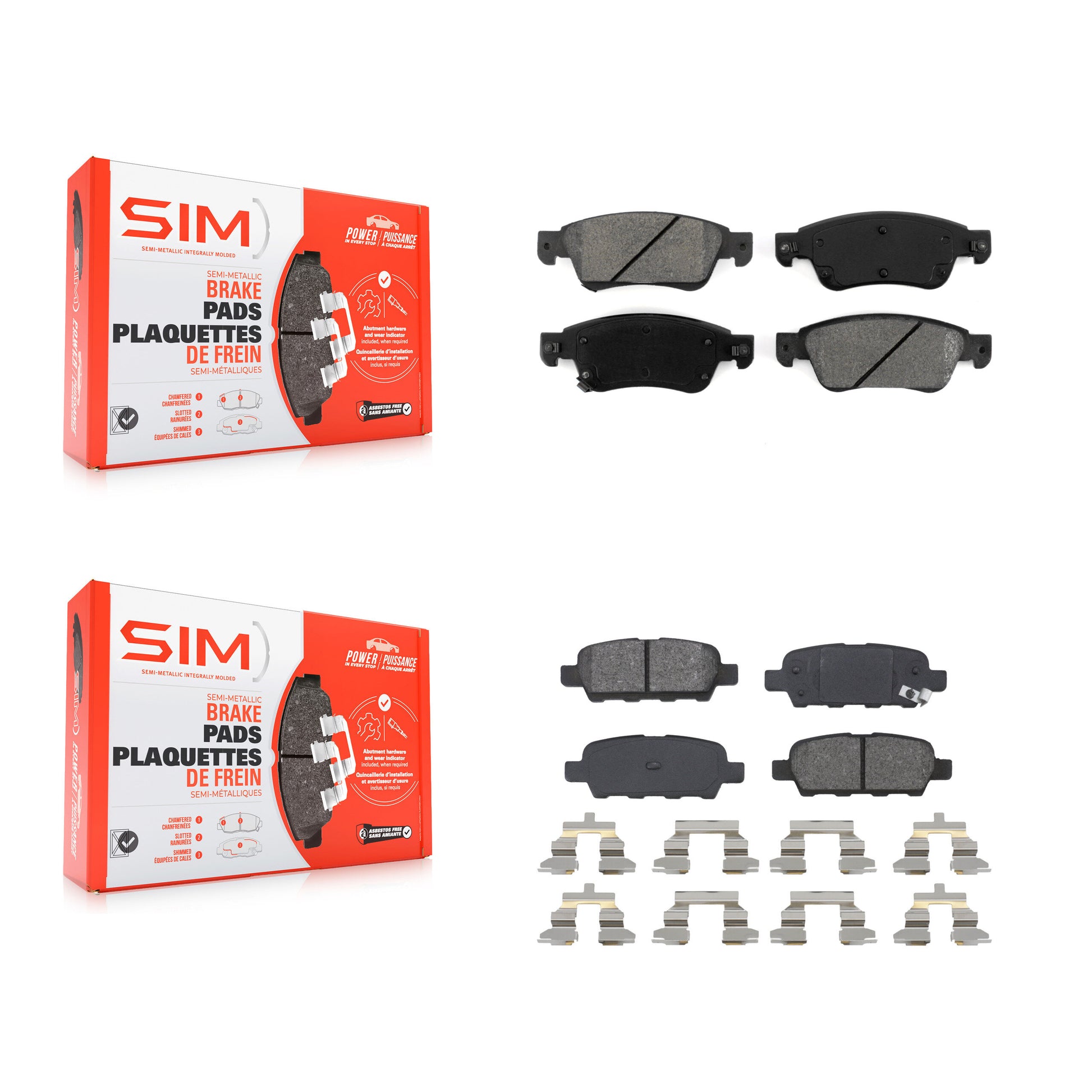 SIM KSM-100101 Disc Brake Pad for 2007-2015 INFINITI Q60, INFINITI G35 - Front and Rear