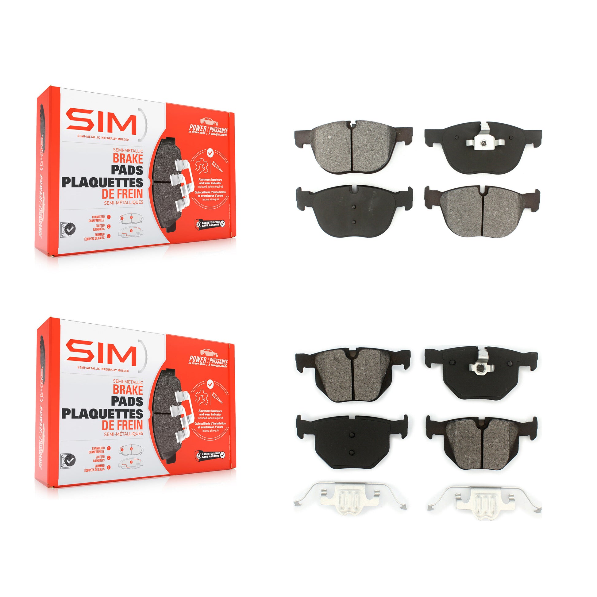 SIM KSM-100103 Disc Brake Pad for 2007-2019 BMW X5, BMW X6 - Front and Rear