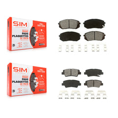 SIM KSM-100107 Disc Brake Pad for 2014-2016 Kia Soul EV, Hyundai Sonata, Kia Cadenza - Front and Rear
