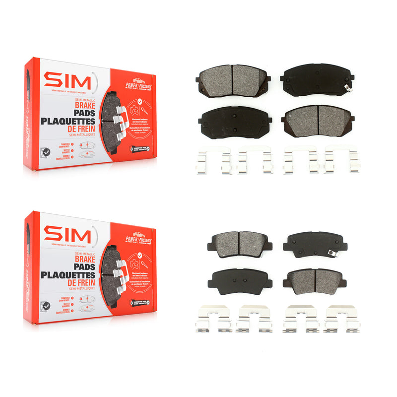 SIM KSM-100107 Disc Brake Pad for 2014-2016 Kia Soul EV, Hyundai Sonata, Kia Cadenza - Front and Rear
