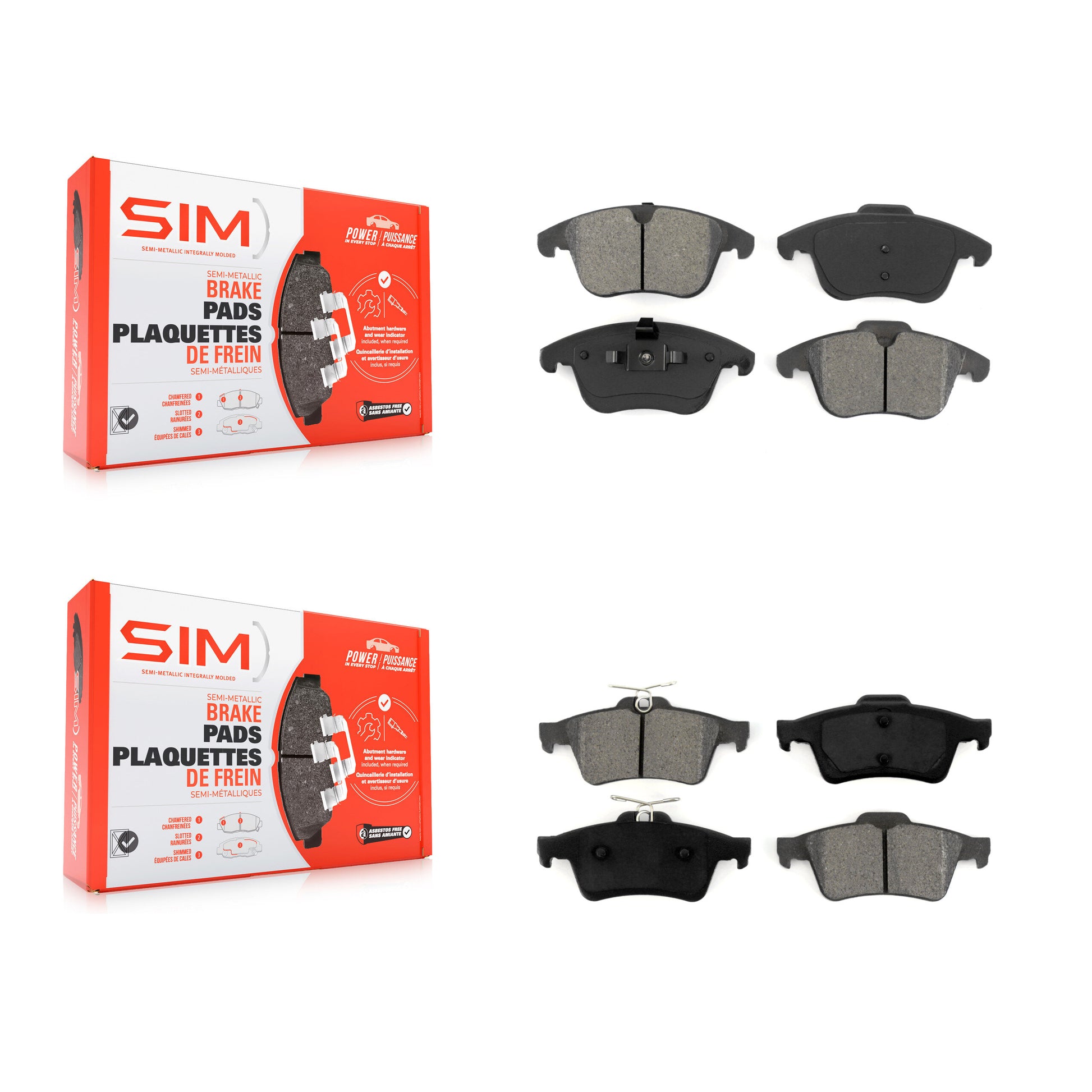 SIM KSM-100111 Disc Brake Pad for 2012 Volvo S40 - Front and Rear