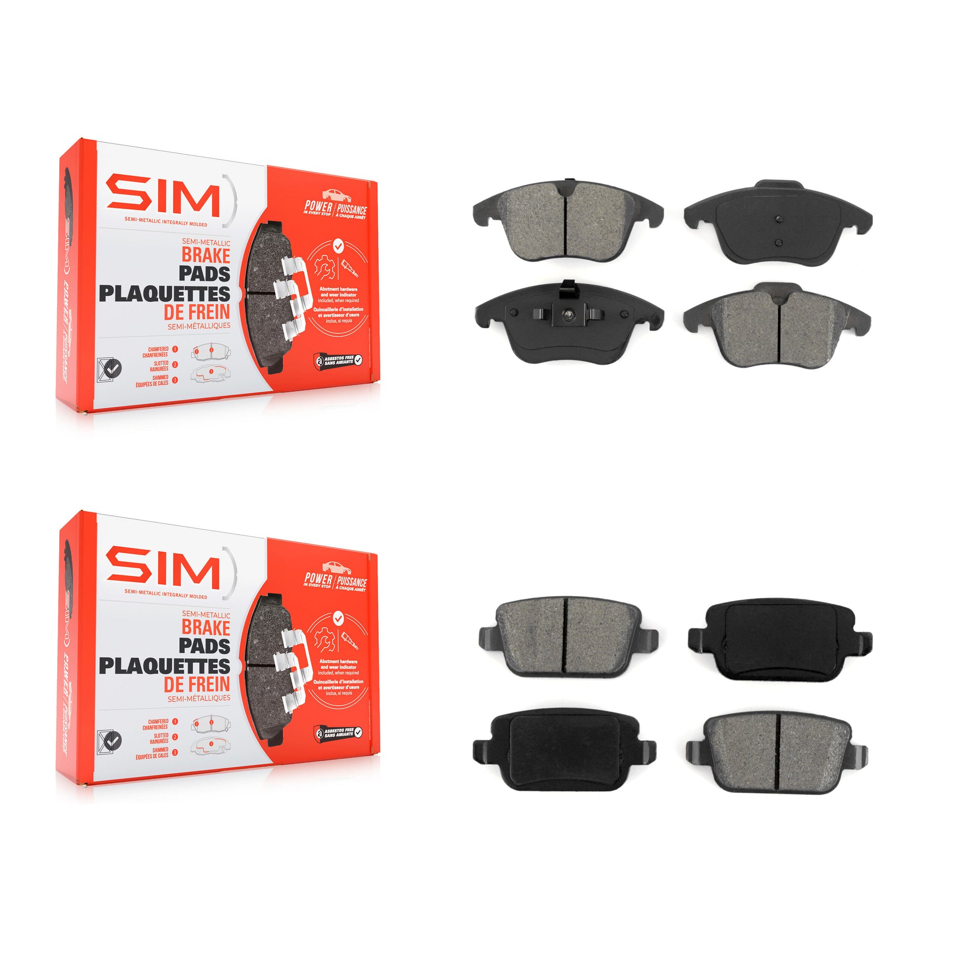 SIM KSM-100113 Disc Brake Pad for 2007-2011 Land Rover LR2, Volvo S80 - Front and Rear
