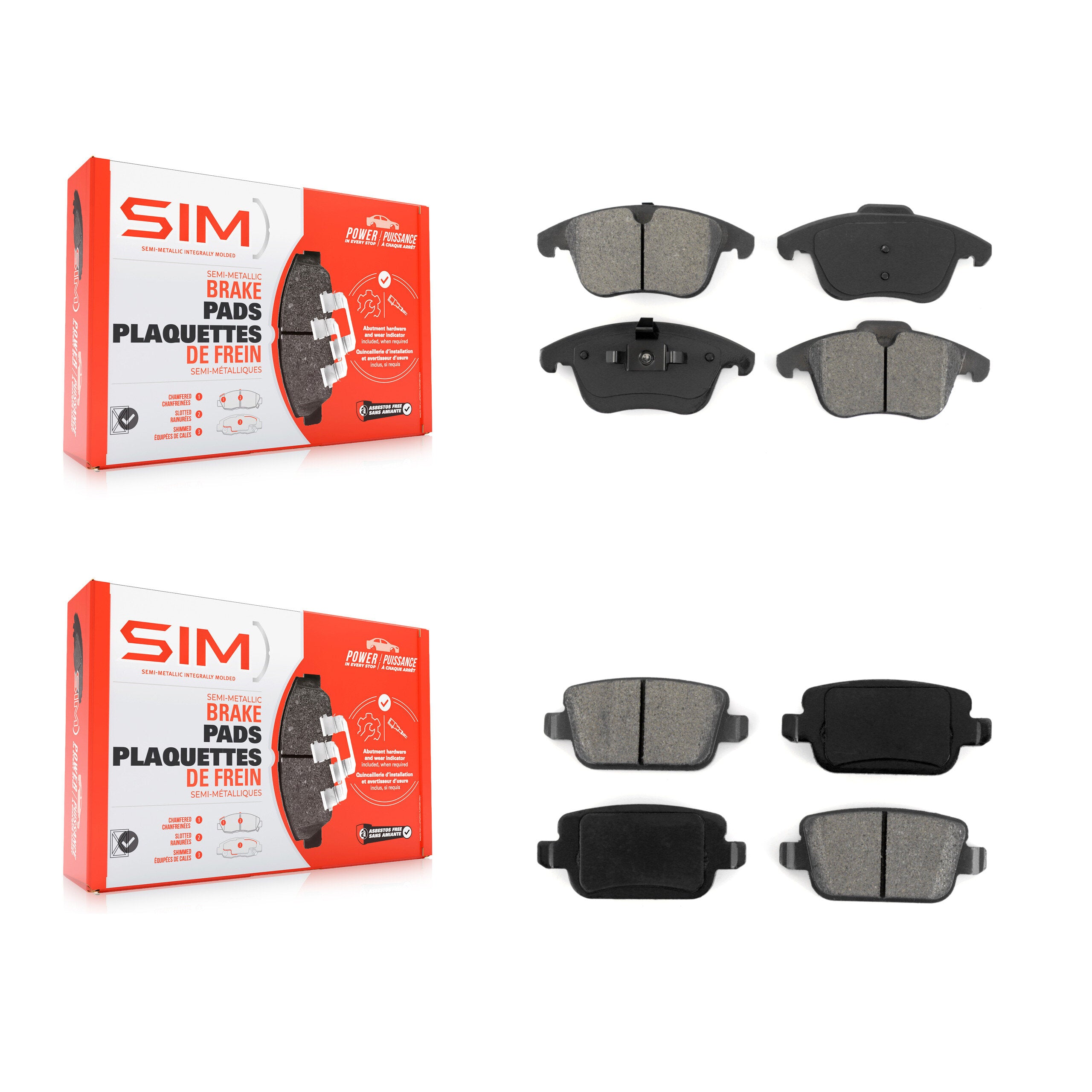 SIM KSM-100113 Disc Brake Pad for 2007-2011 Land Rover LR2, Volvo S80 - Front and Rear