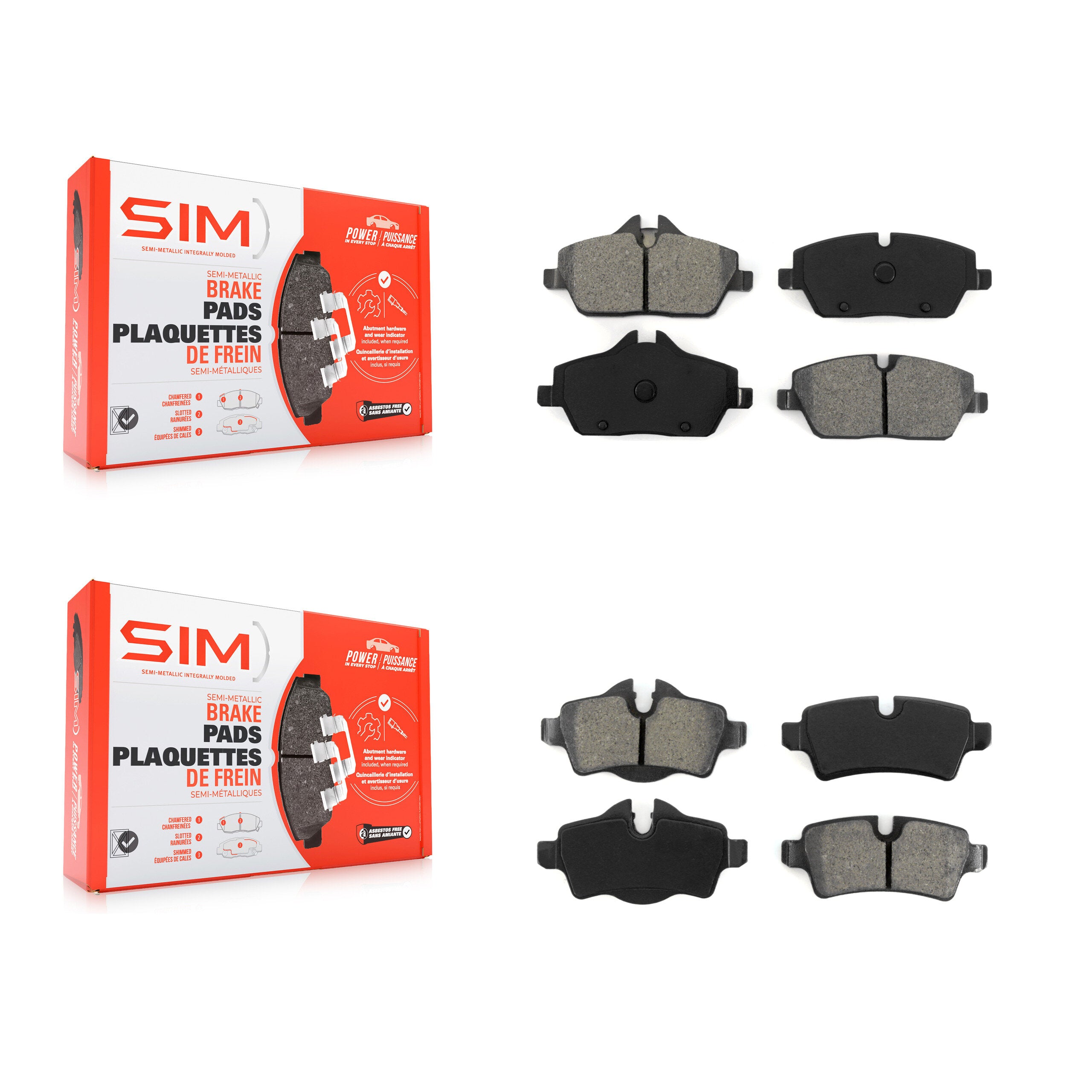 SIM KSM-100115 Disc Brake Pad for 2007-2015 Mini Cooper - Front and Rear
