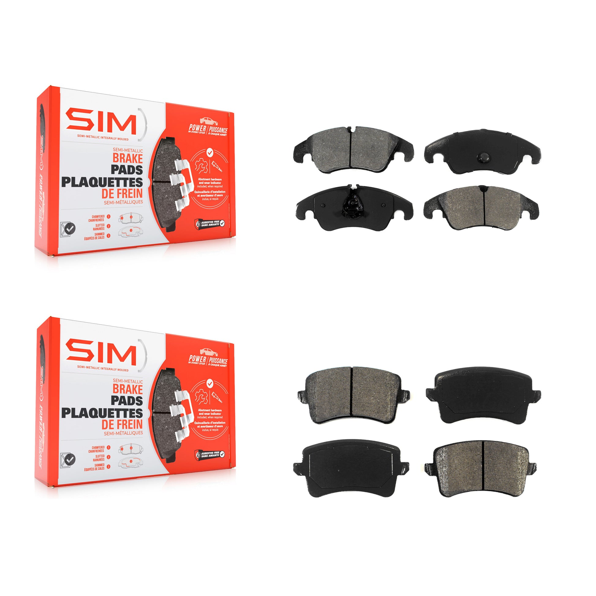 SIM KSM-100117 Disc Brake Pad for 2008-2017 Audi A4 allroad, Audi A5 Quattro and More - Front and Rear