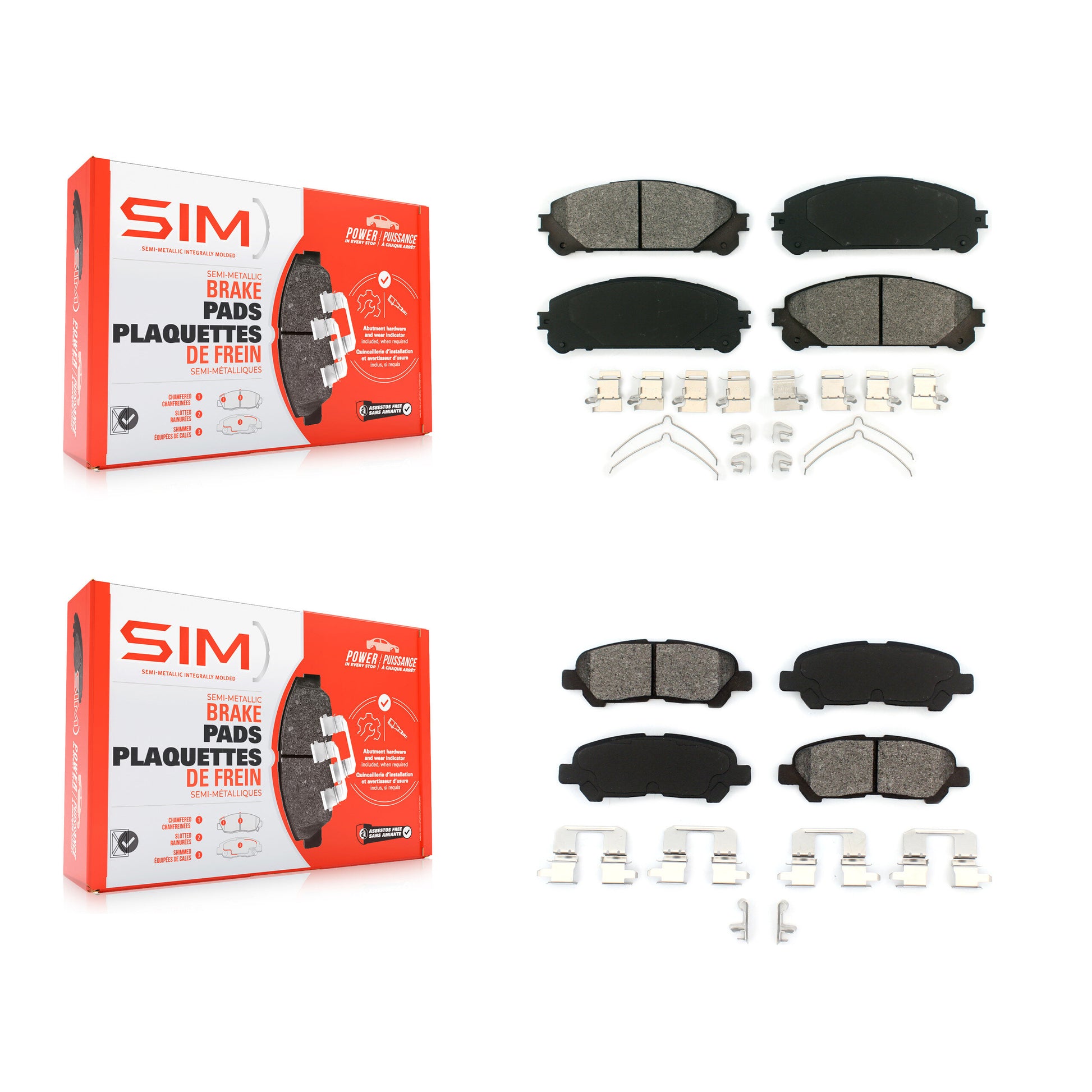SIM KSM-100118 Disc Brake Pad for 2008-2014 Toyota Highlander - Front and Rear