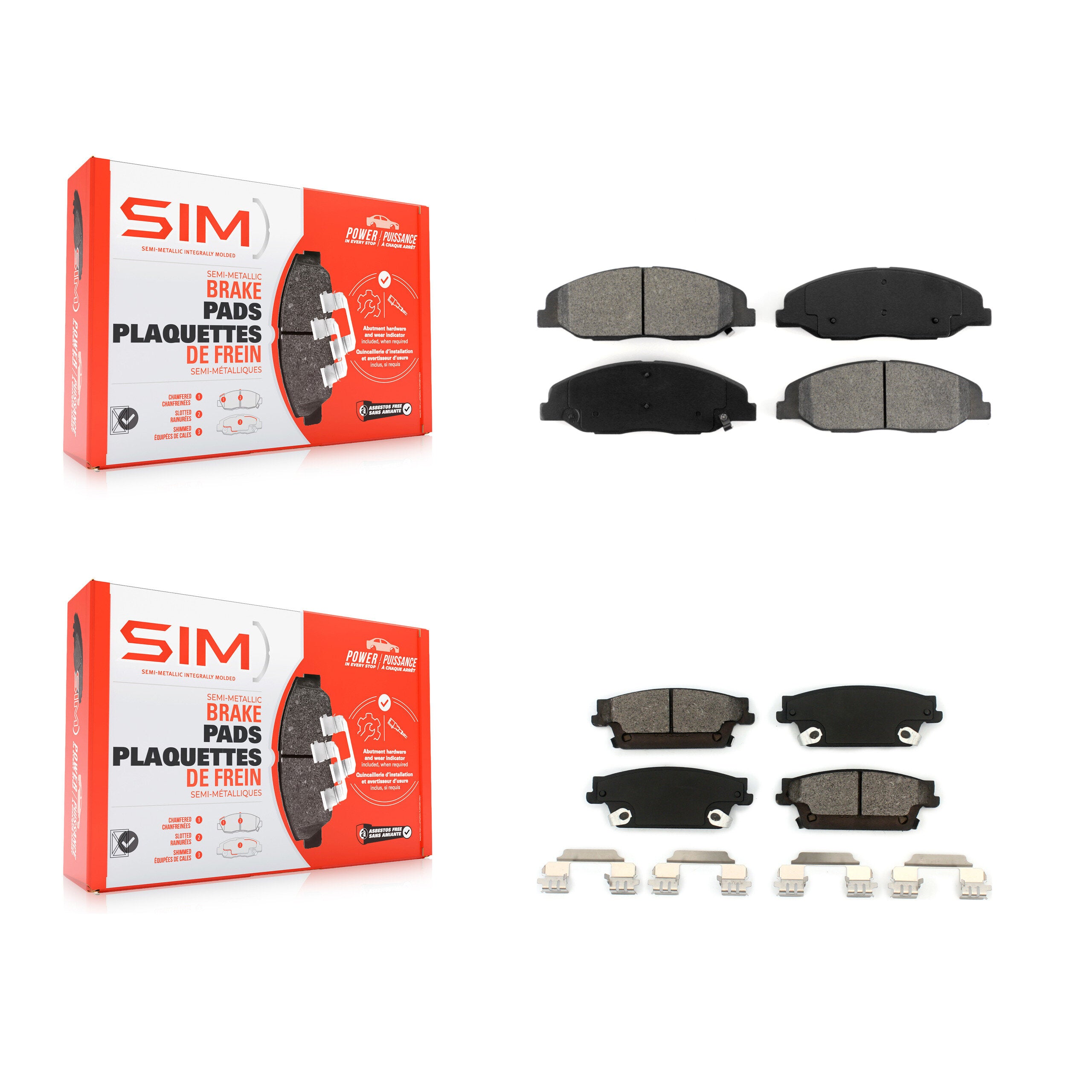 SIM KSM-100123 Disc Brake Pad for 2009-2011 Cadillac STS - Front and Rear