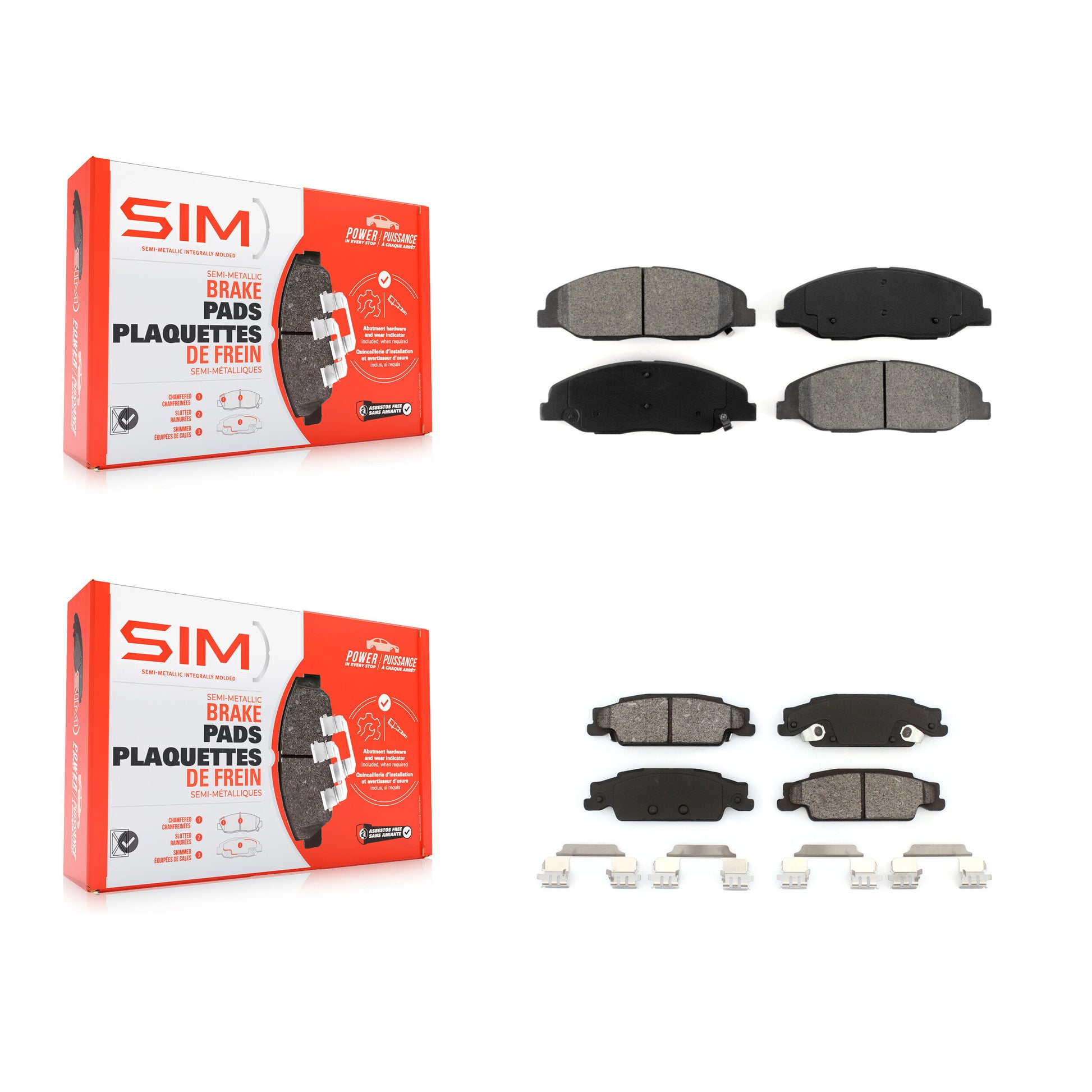 SIM KSM-100126 Disc Brake Pad for 2009-2011 Cadillac STS - Front and Rear