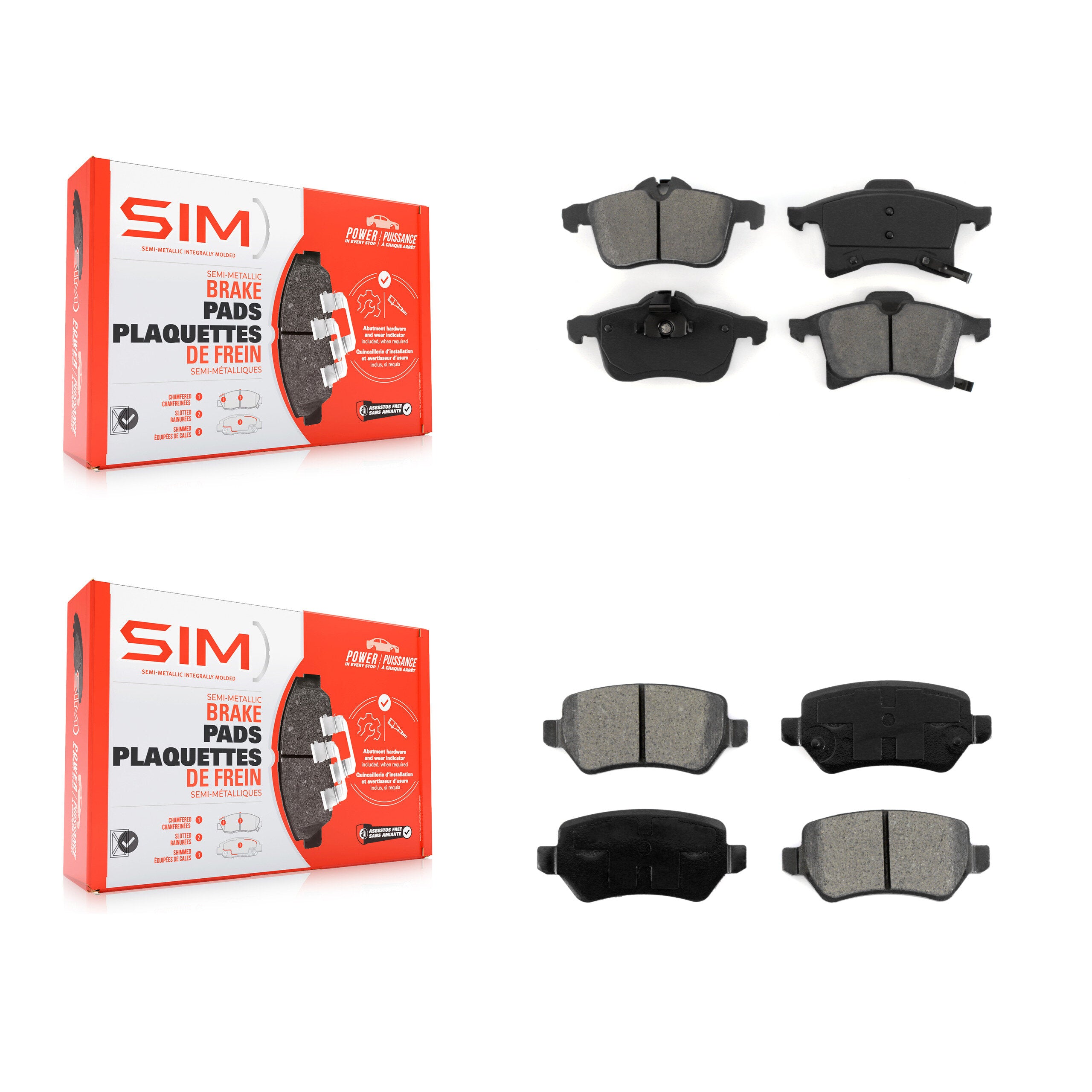 SIM KSM-100132 Disc Brake Pad for 2008-2009 Saturn Astra - Front and Rear