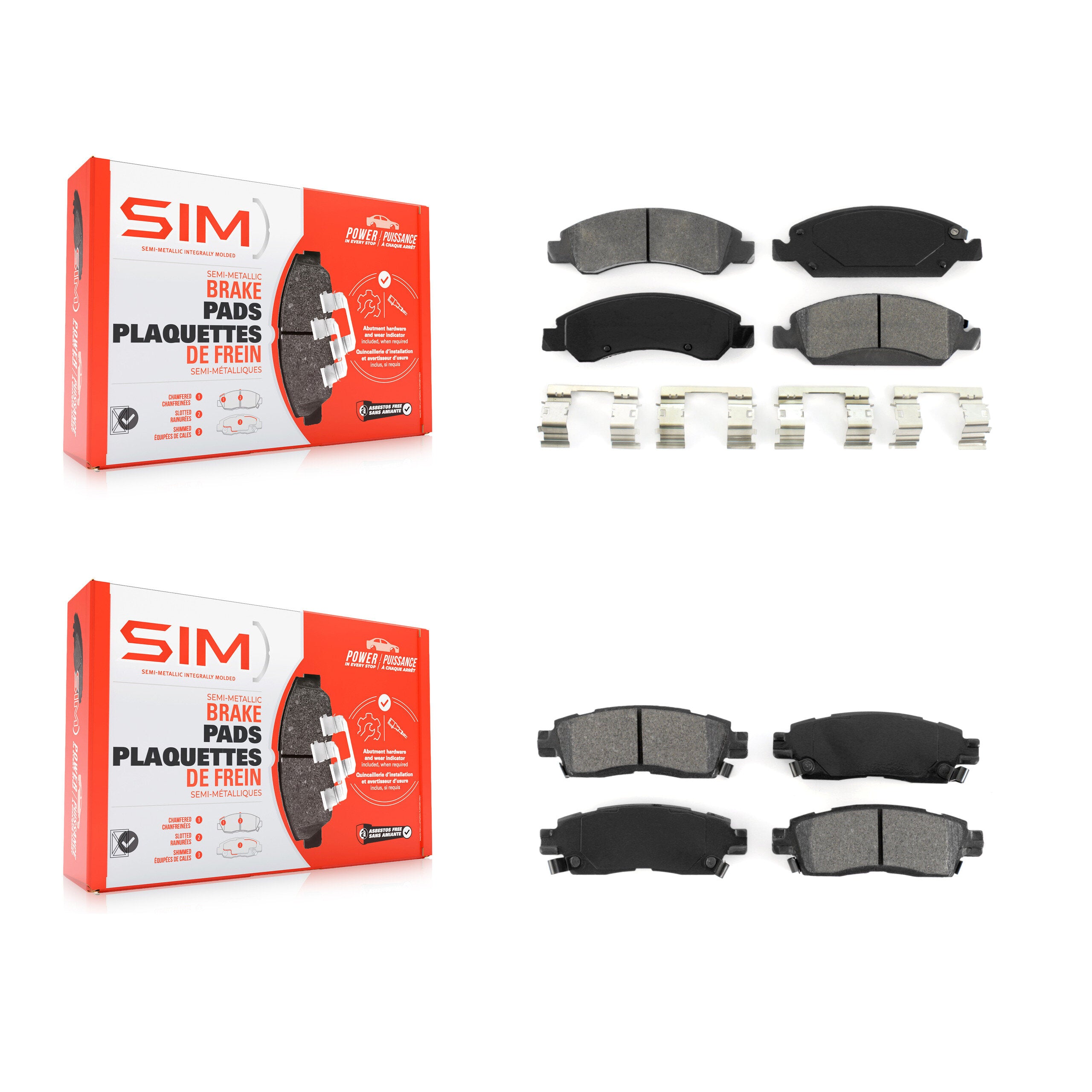SIM KSM-100137 Disc Brake Pad for 2013-2016 Cadillac XTS - Front and Rear