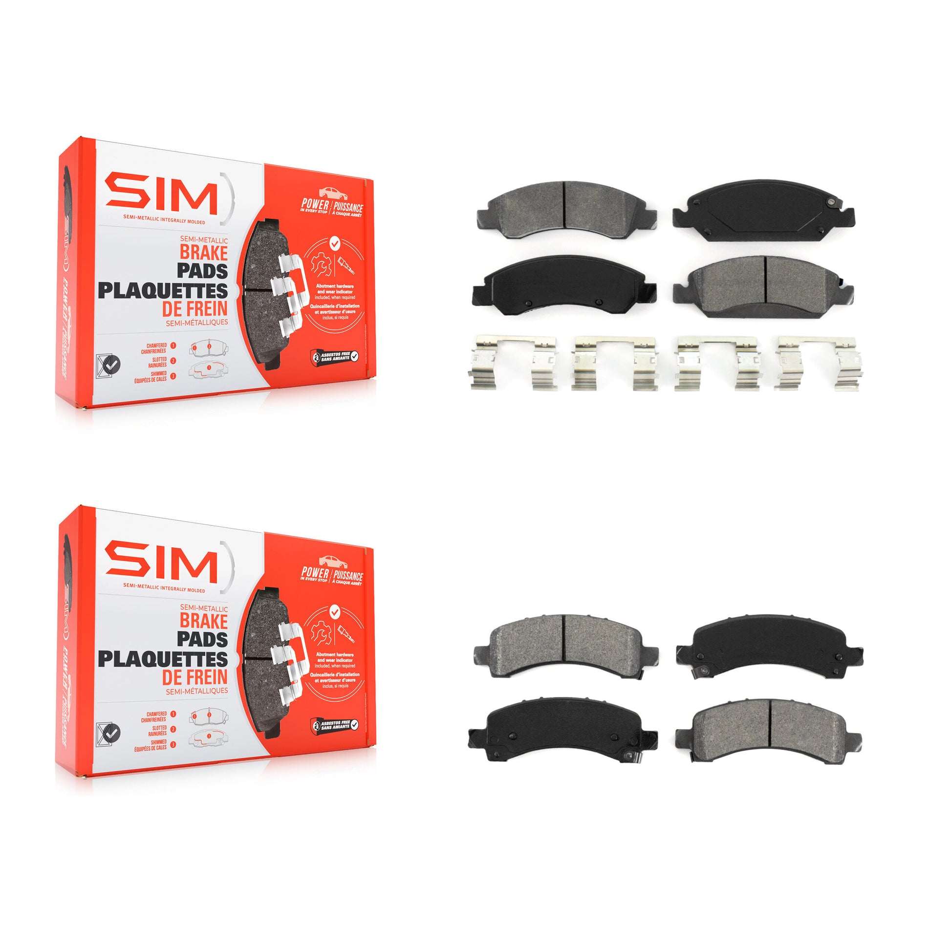 SIM KSM-100138 Disc Brake Pad for 2009-2014 Chevrolet Express 1500, GMC Savana 1500 - Front and Rear