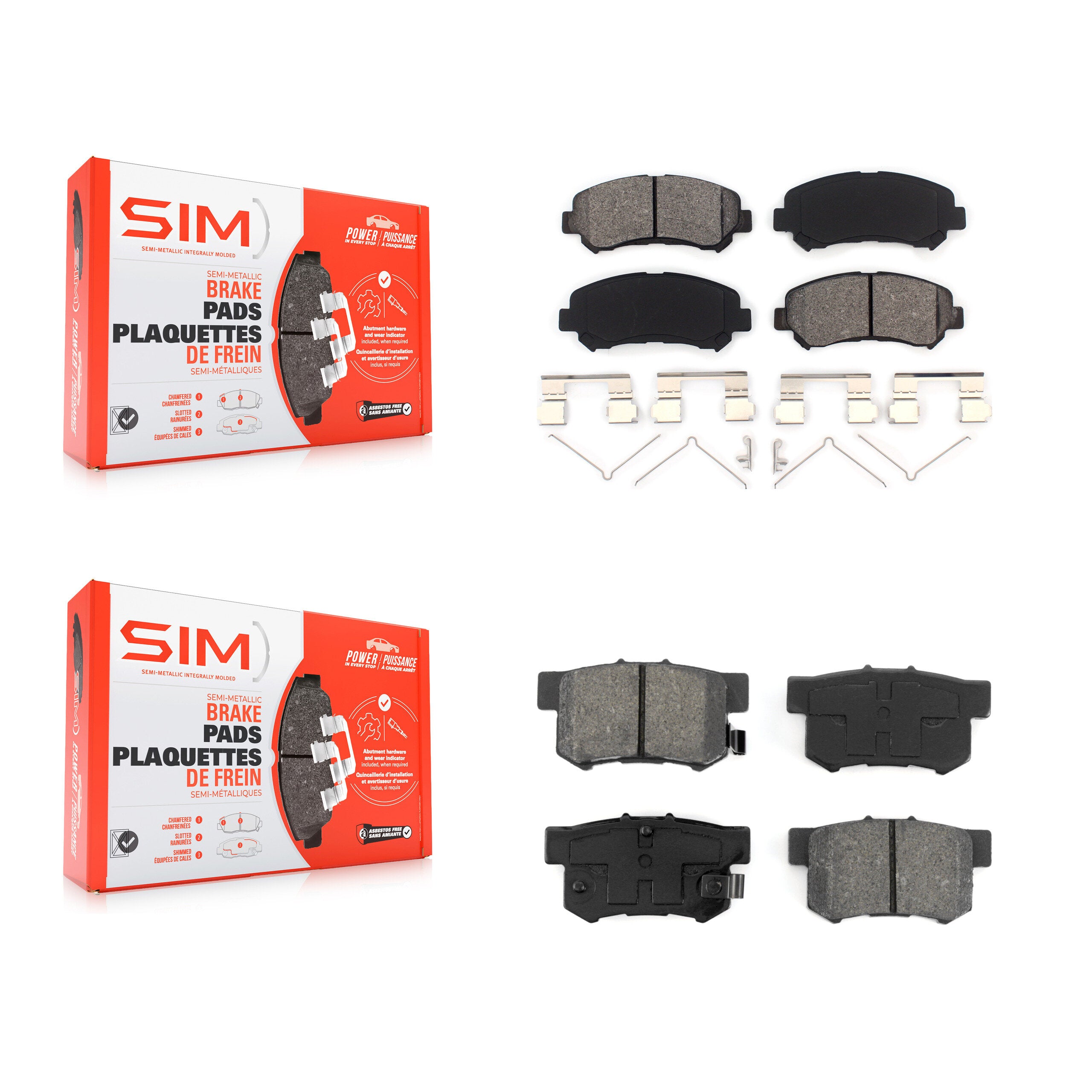 SIM KSM-100140 Disc Brake Pad for 2010-2013 Suzuki Kizashi - Front and Rear