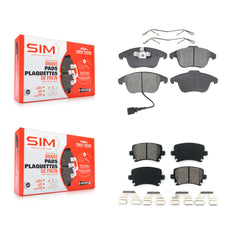 SIM KSM-100142 Disc Brake Pad for 2009-2018 Volkswagen Tiguan Limited, Audi Q3 and More - Front and Rear