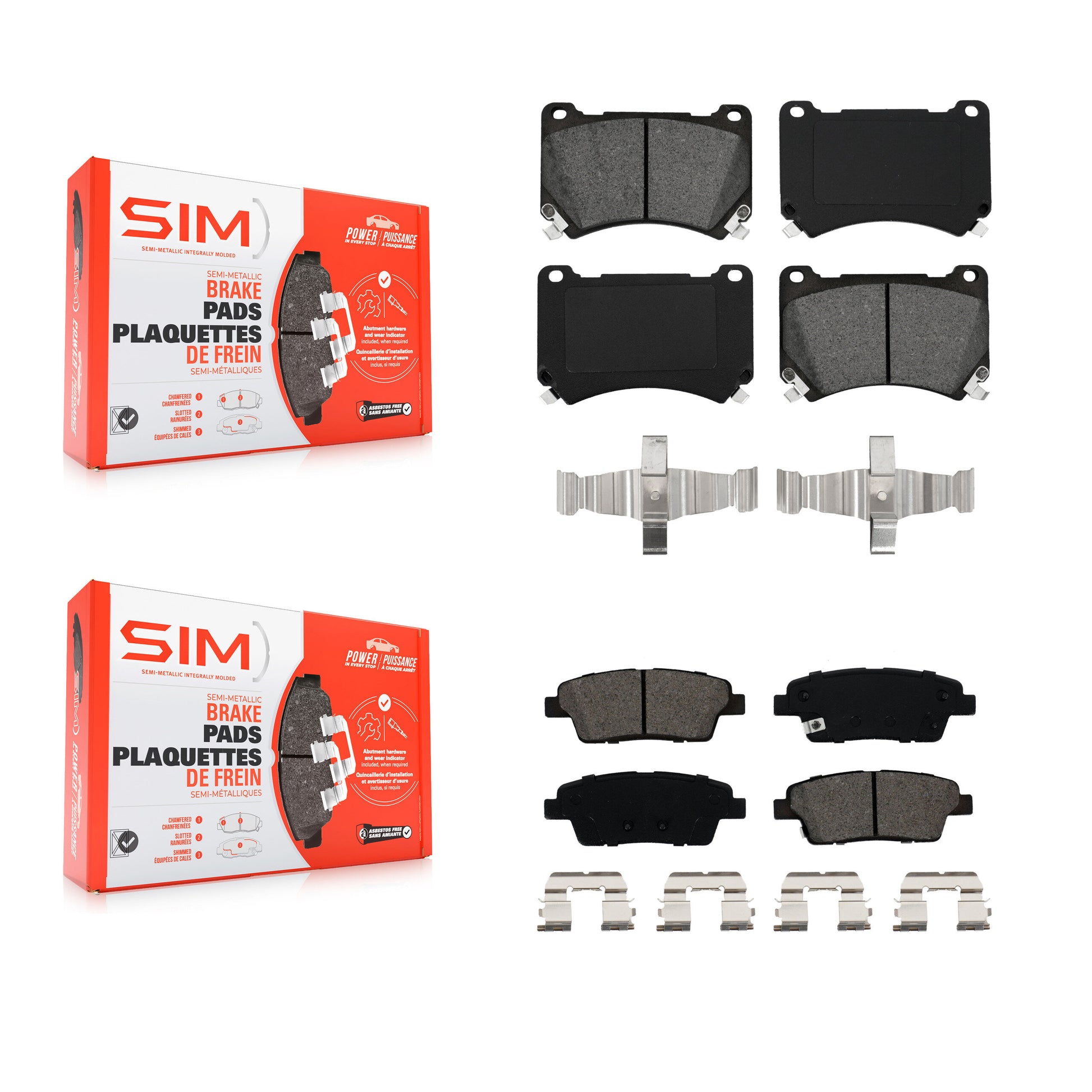 SIM KSM-100149 Disc Brake Pad for 2010-2014 Hyundai Genesis - Front and Rear