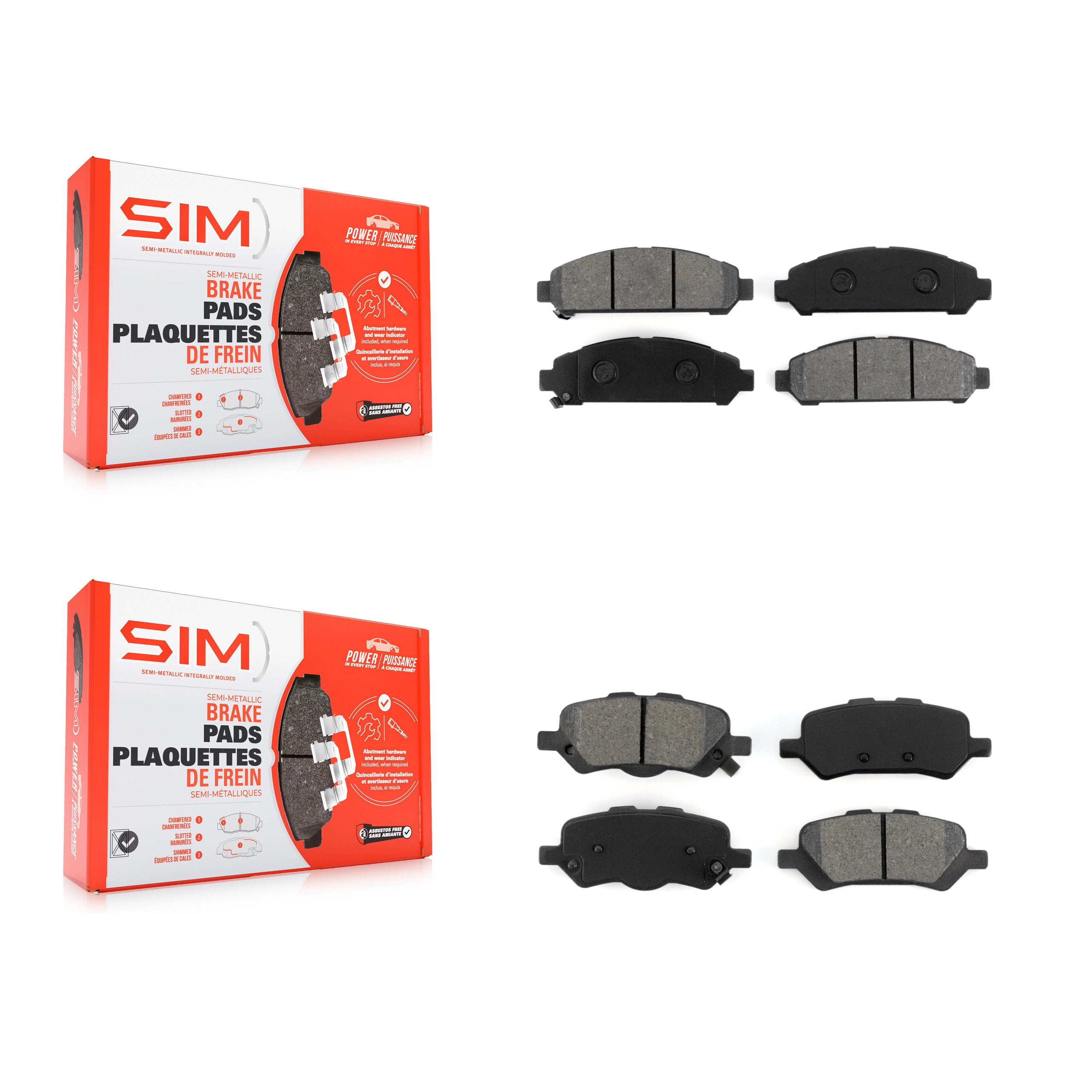 SIM KSM-100153 Disc Brake Pad for 2009-2016 Toyota Venza - Front and Rear