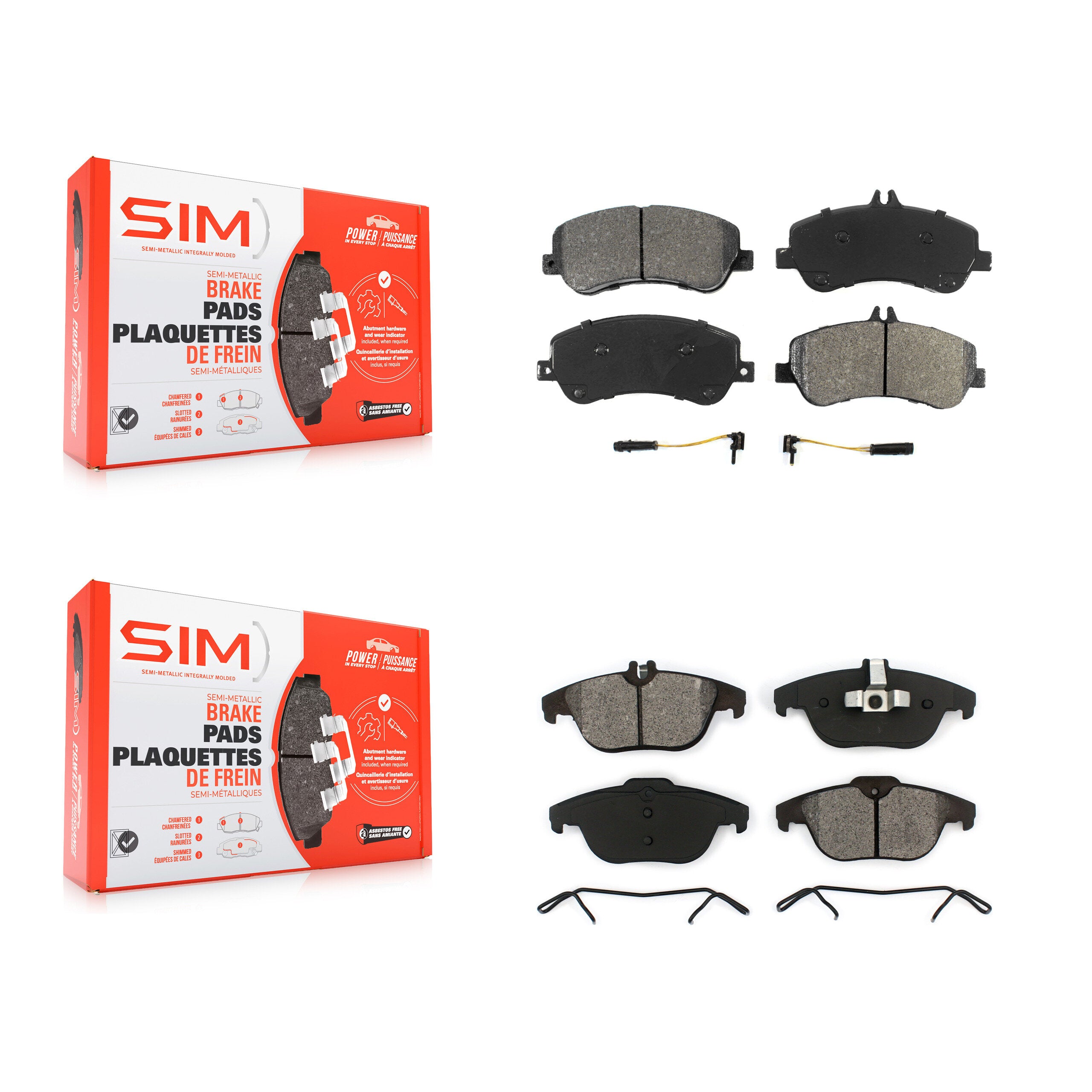 SIM KSM-100154 Disc Brake Pad for 2010-2015 Mercedes-Benz GLK250, Mercedes-Benz GLK350 - Front and Rear