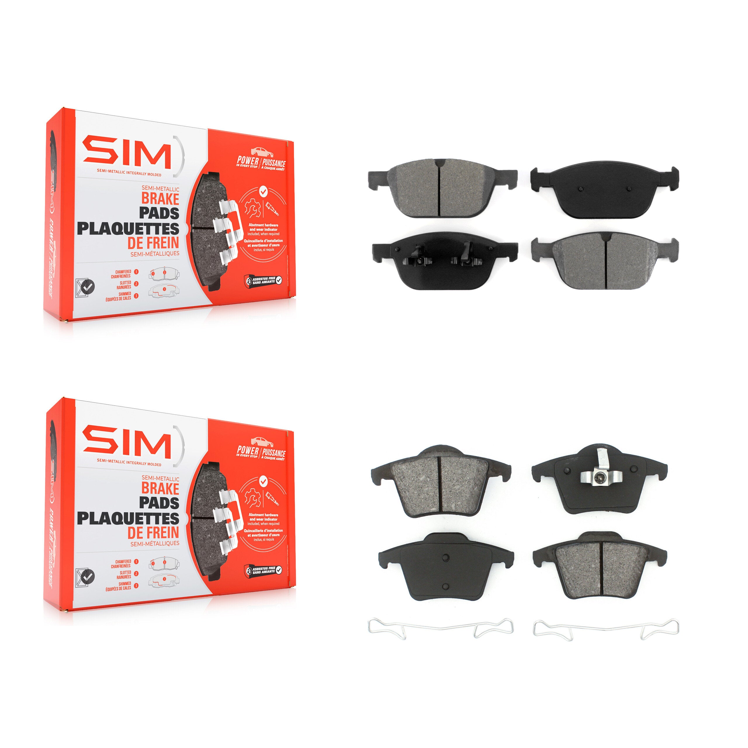 SIM KSM-100156 Disc Brake Pad for 2003-2014 Volvo XC90 - Front and Rear