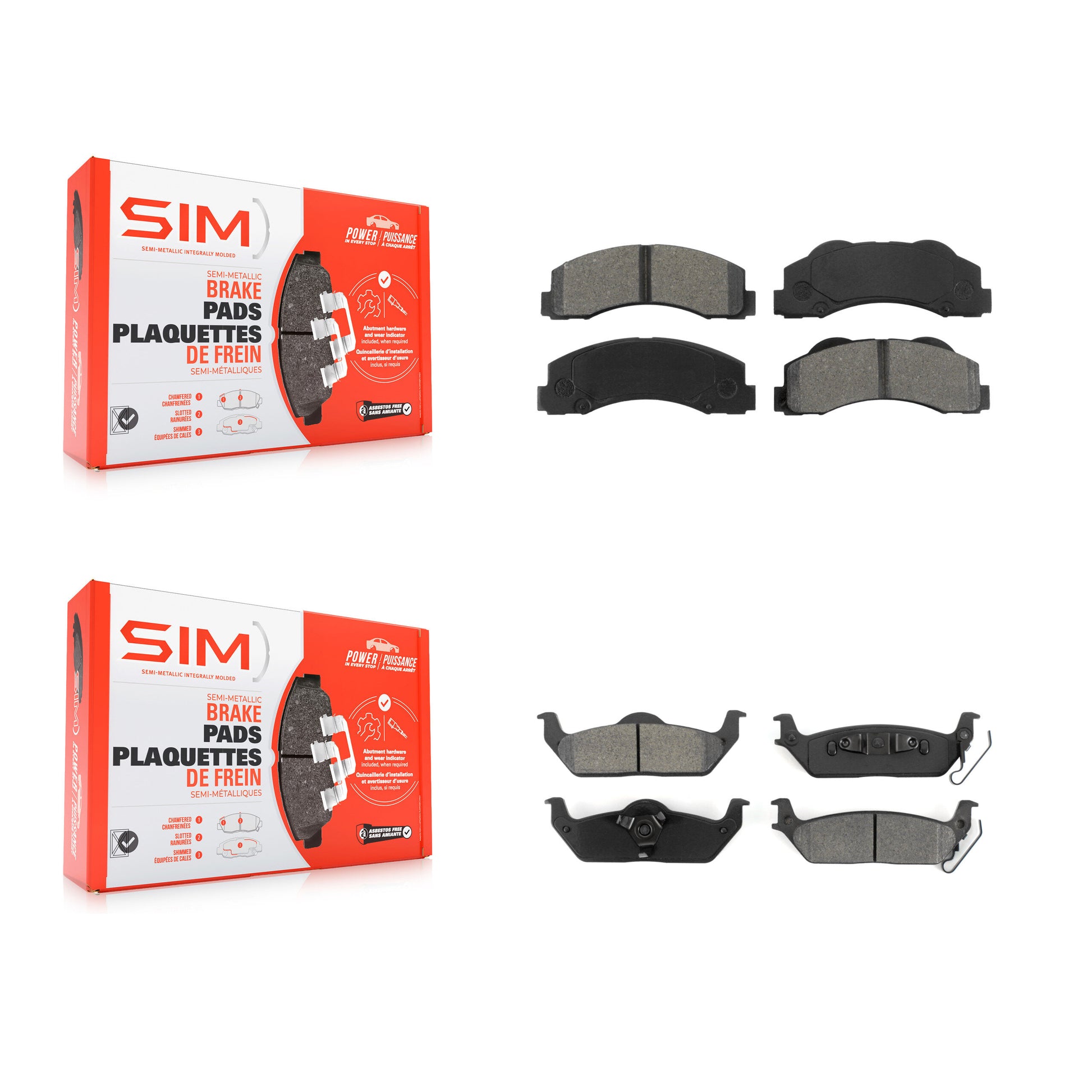 SIM KSM-100160 Disc Brake Pad for 2010-2011 Ford F-150 - Front and Rear