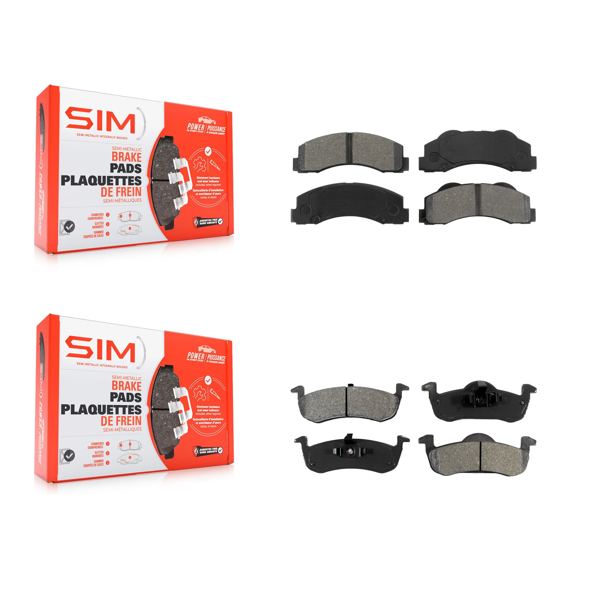 SIM KSM-100161 Disc Brake Pad for 2010-2017 Ford Expedition, Lincoln Navigator - Front and Rear