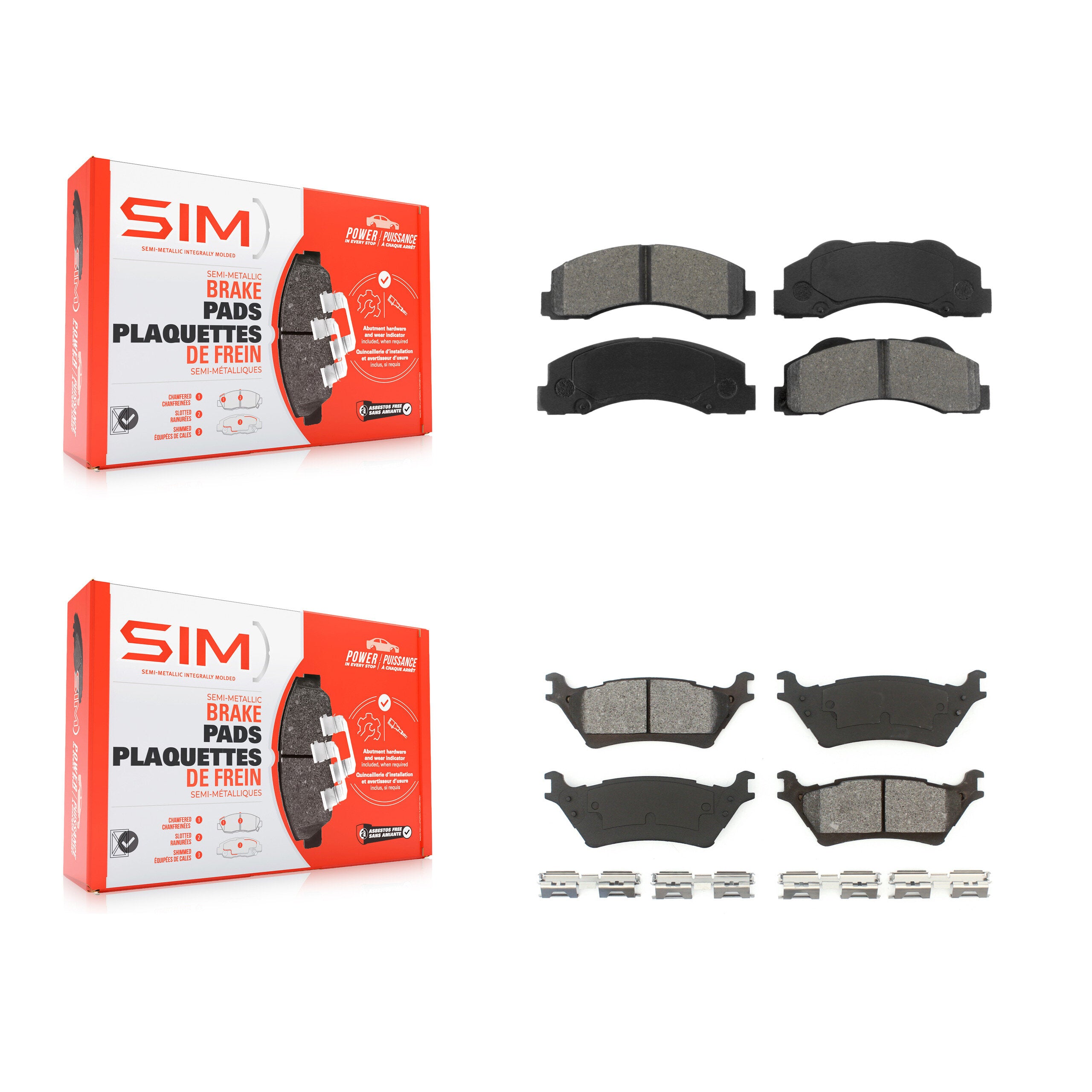 SIM KSM-100162 Disc Brake Pad for 2012-2017 Ford F-150 - Front and Rear