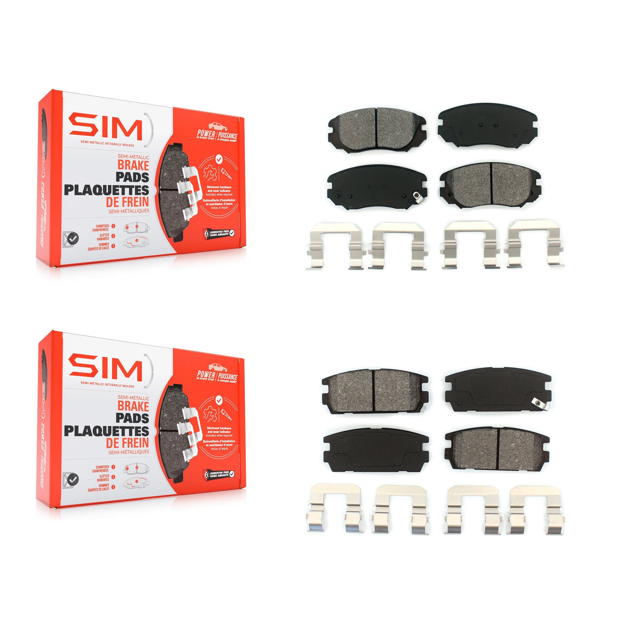 SIM KSM-100163 Disc Brake Pad for 2010-2017 GMC Terrain, Chevrolet Equinox - Front and Rear