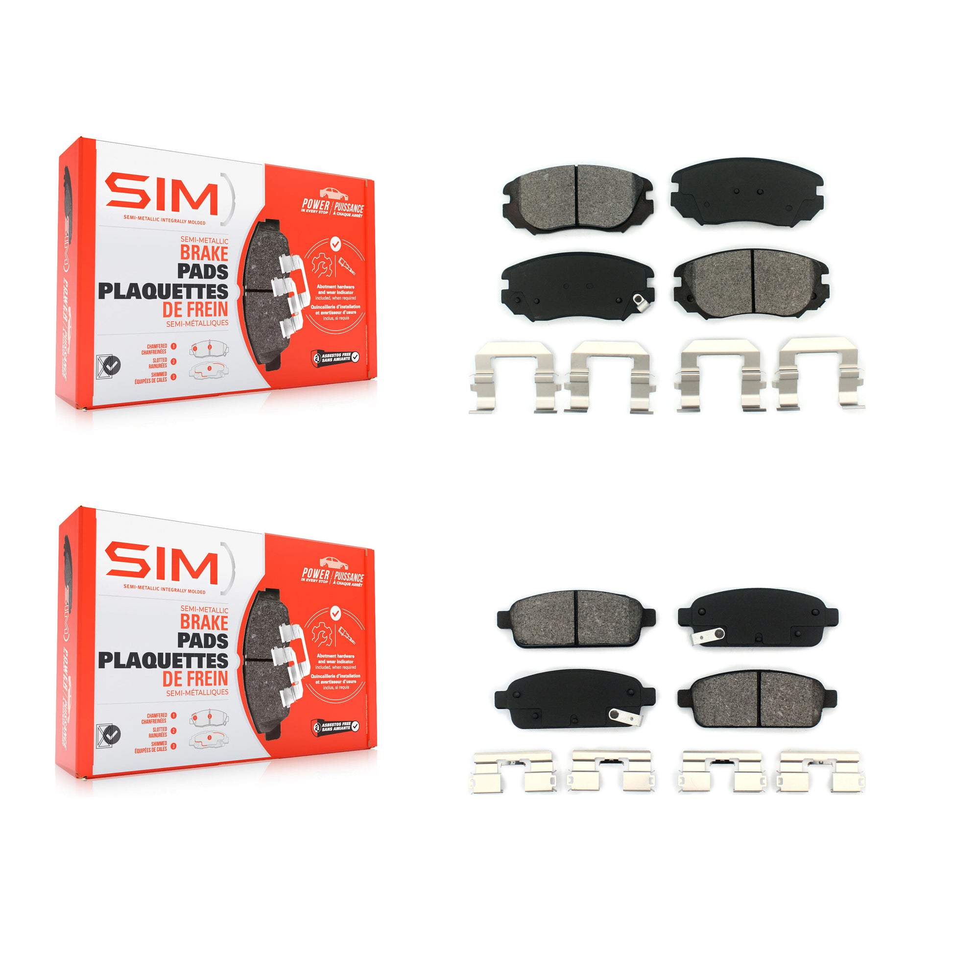 SIM KSM-100165 Disc Brake Pad for 2014-2019 Buick Cascada, Cadillac ELR - Front and Rear