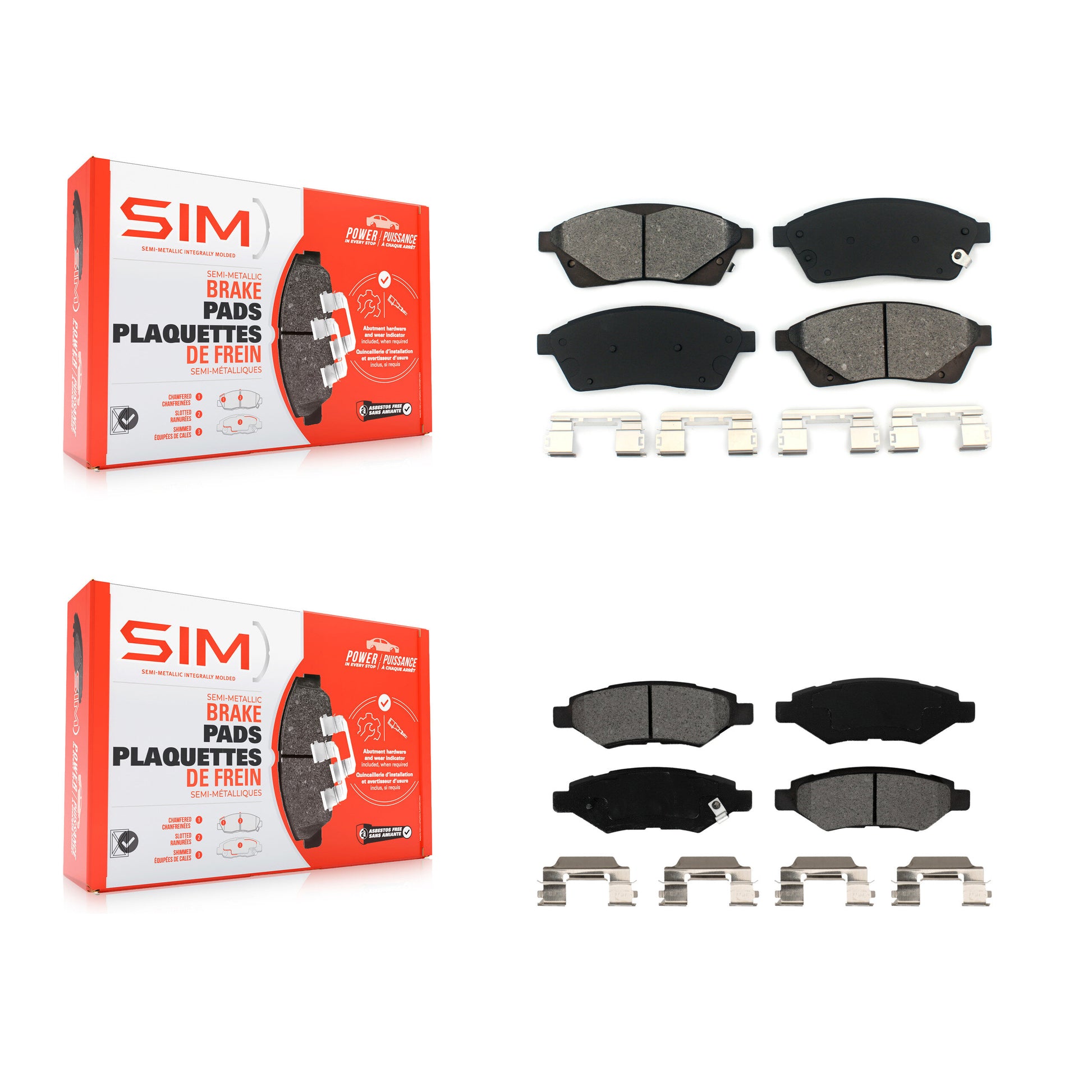 SIM KSM-100166 Disc Brake Pad for 2010-2016 Saab 9-4X, Cadillac SRX - Front and Rear