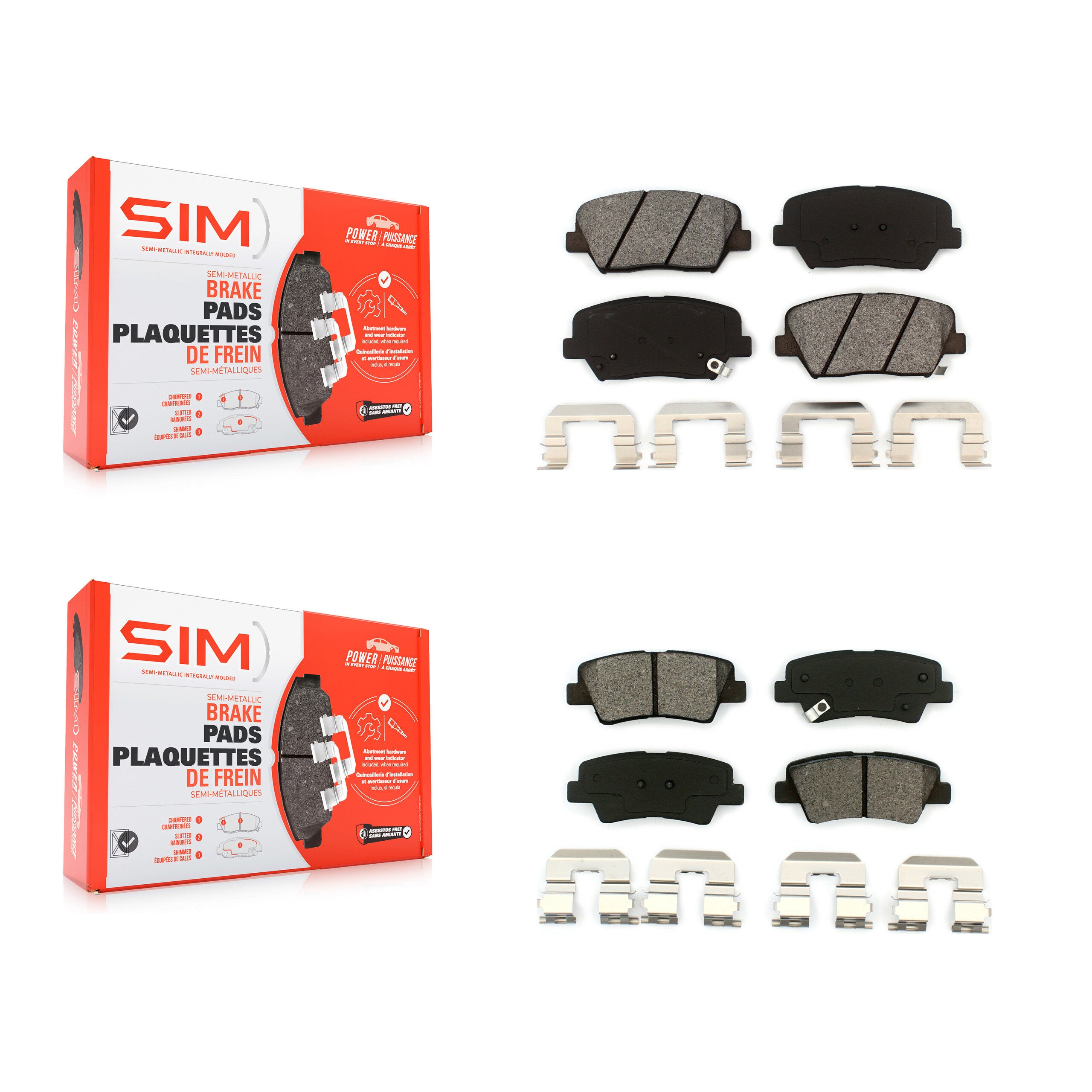 SIM KSM-100168 Disc Brake Pad for 2012-2017 Hyundai Azera - Front and Rear