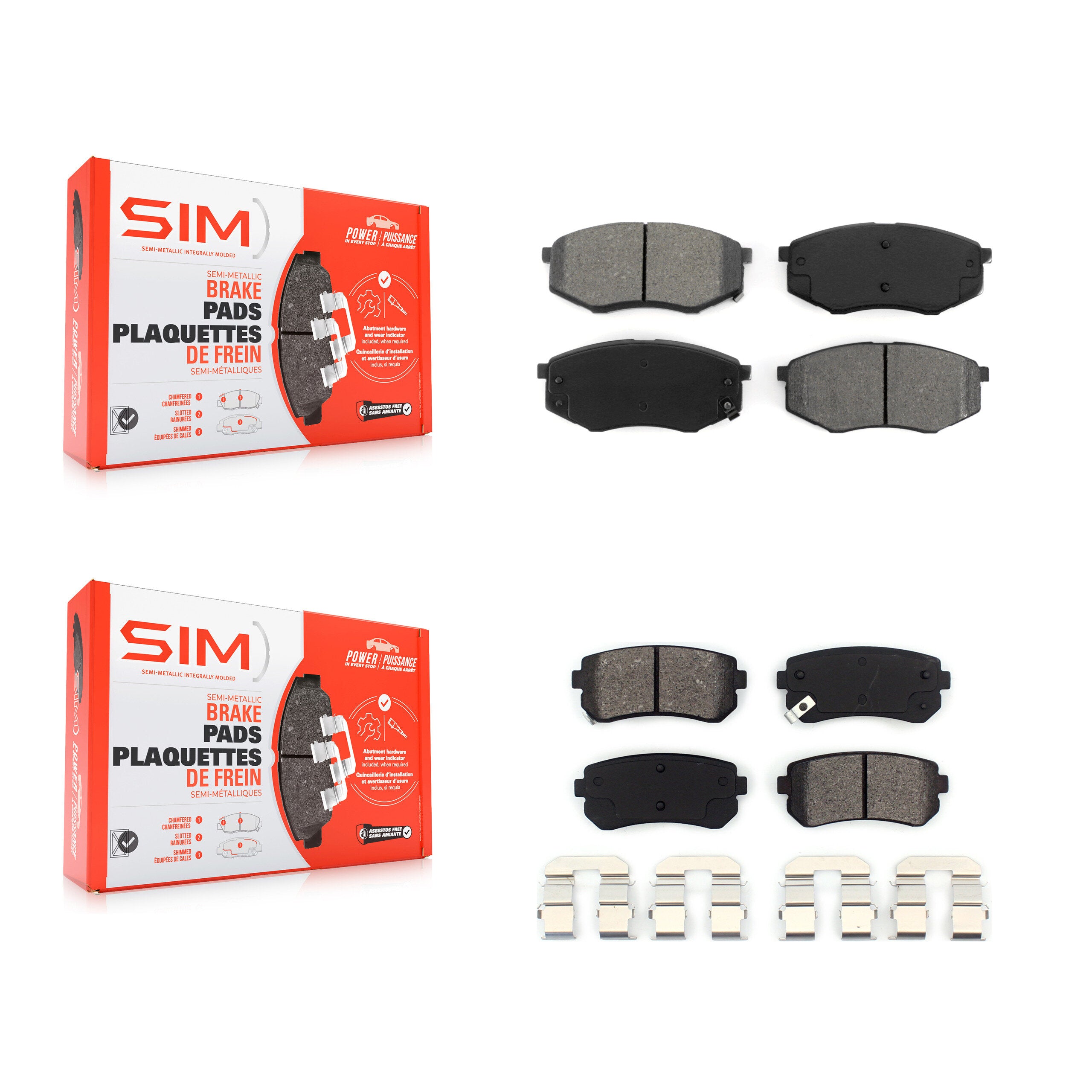 SIM KSM-100171 Disc Brake Pad for 2010-2012 Kia Sportage, Hyundai Tucson - Front and Rear