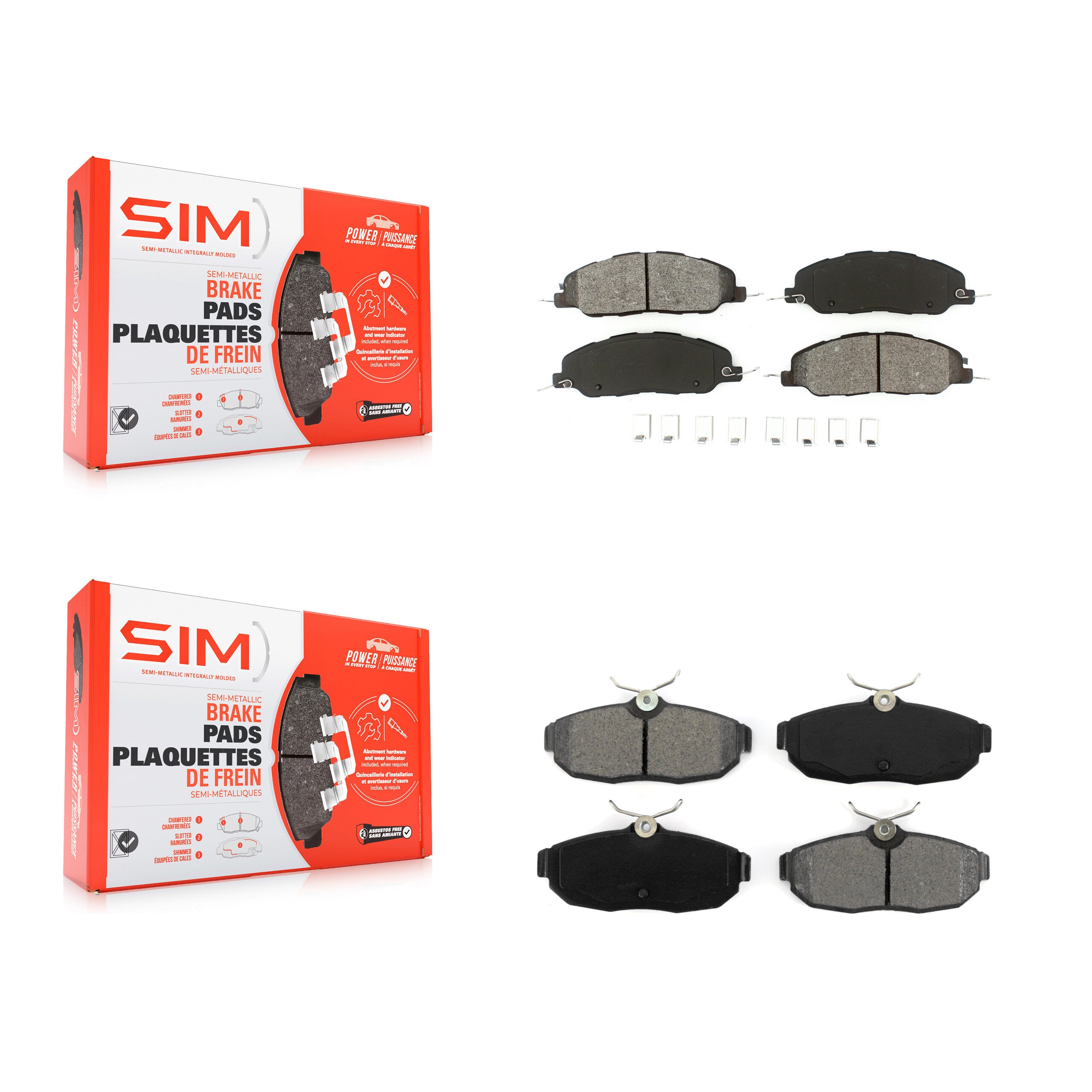 SIM KSM-100174 Disc Brake Pad for 2005-2010 Ford Mustang, Avanti Avanti - Front and Rear
