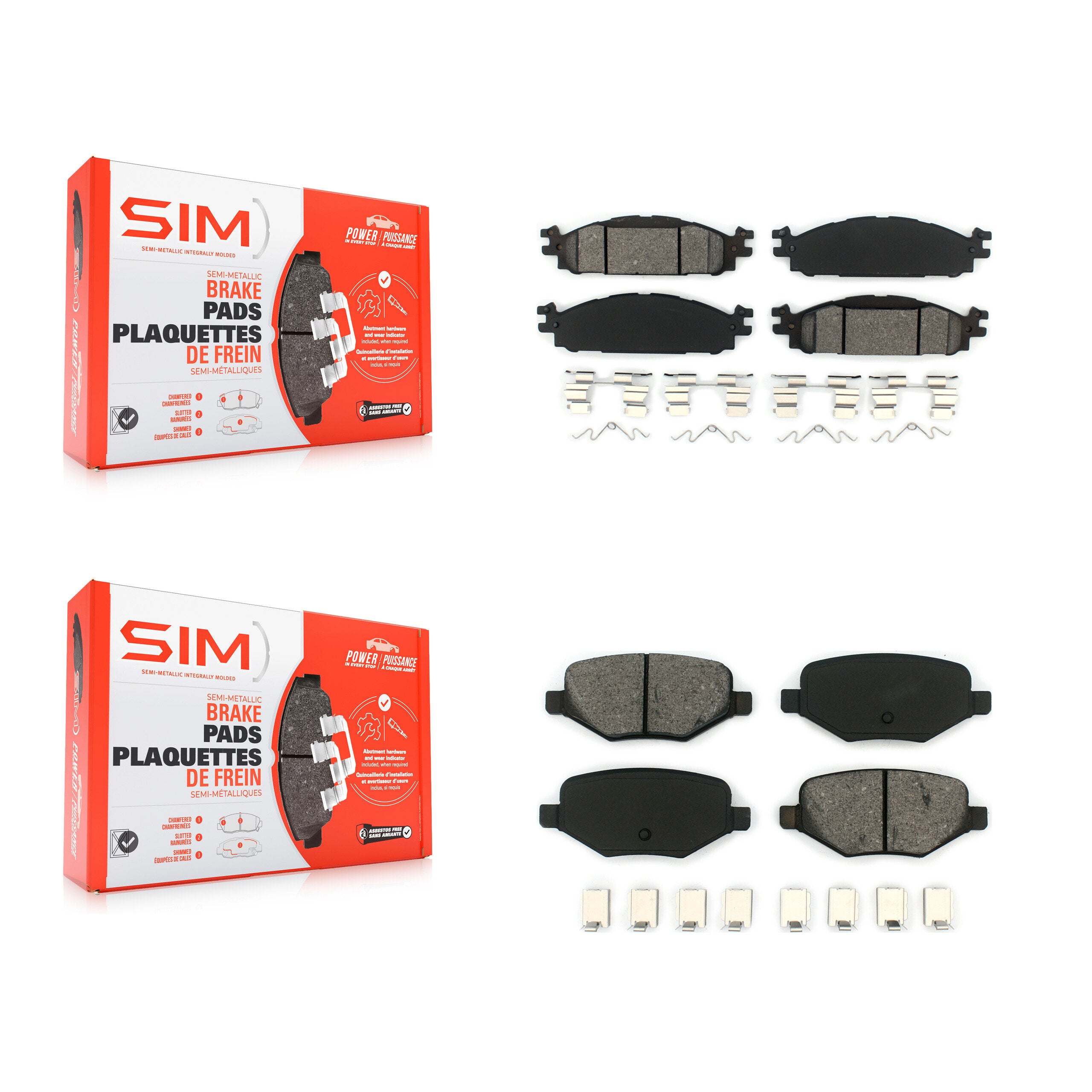 SIM KSM-100178 Disc Brake Pad for 2009-2019 Ford Explorer, Ford Flex and More - Front and Rear
